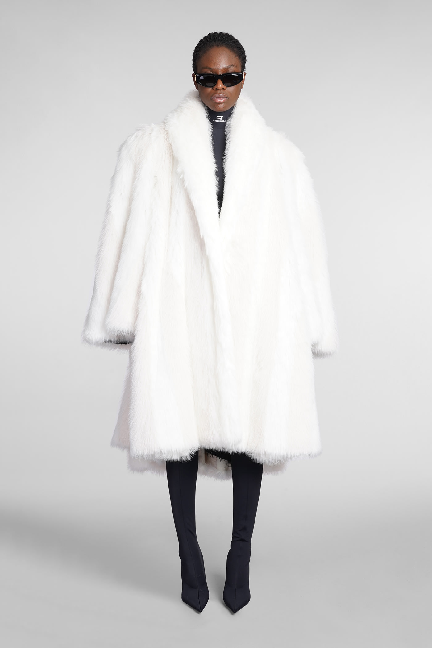 Balenciaga Coat In White Acrylic
