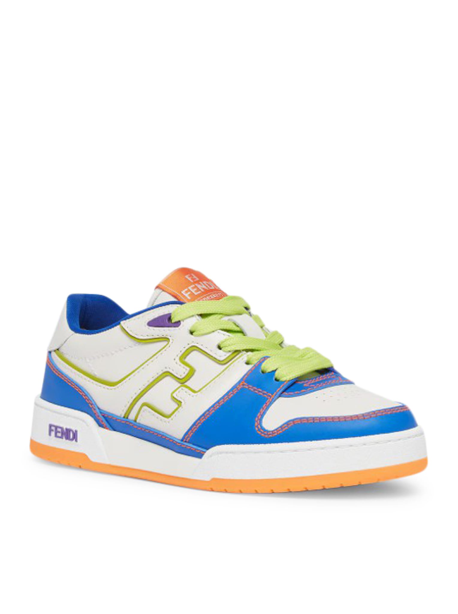 Shop Fendi Match Woman Sneakers In Ooa Blue White Wasab Ver