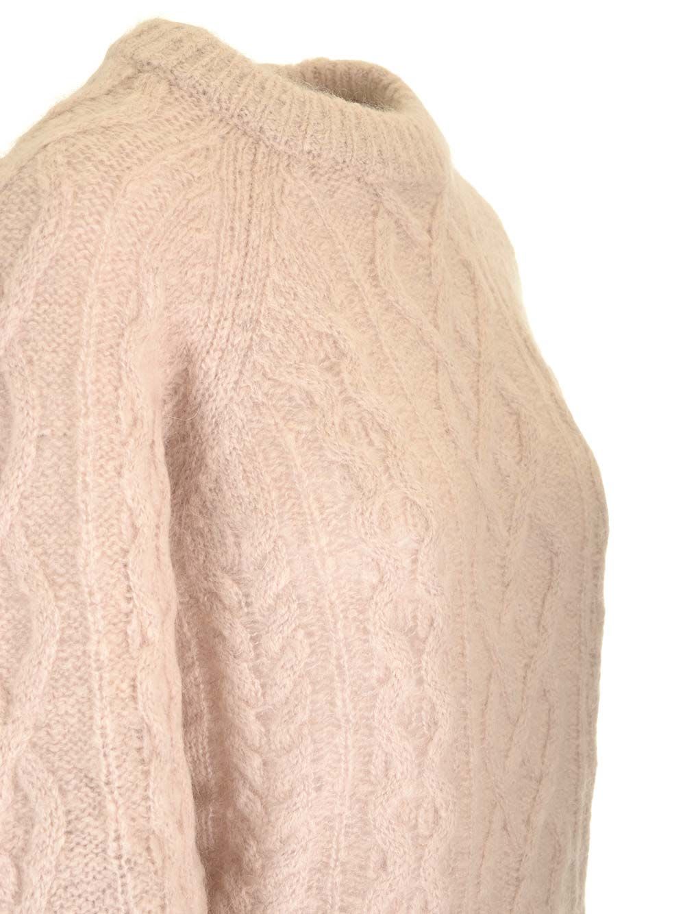 Isabel Marant Étoile Elka Cable Knit Wool Sweater In Rose