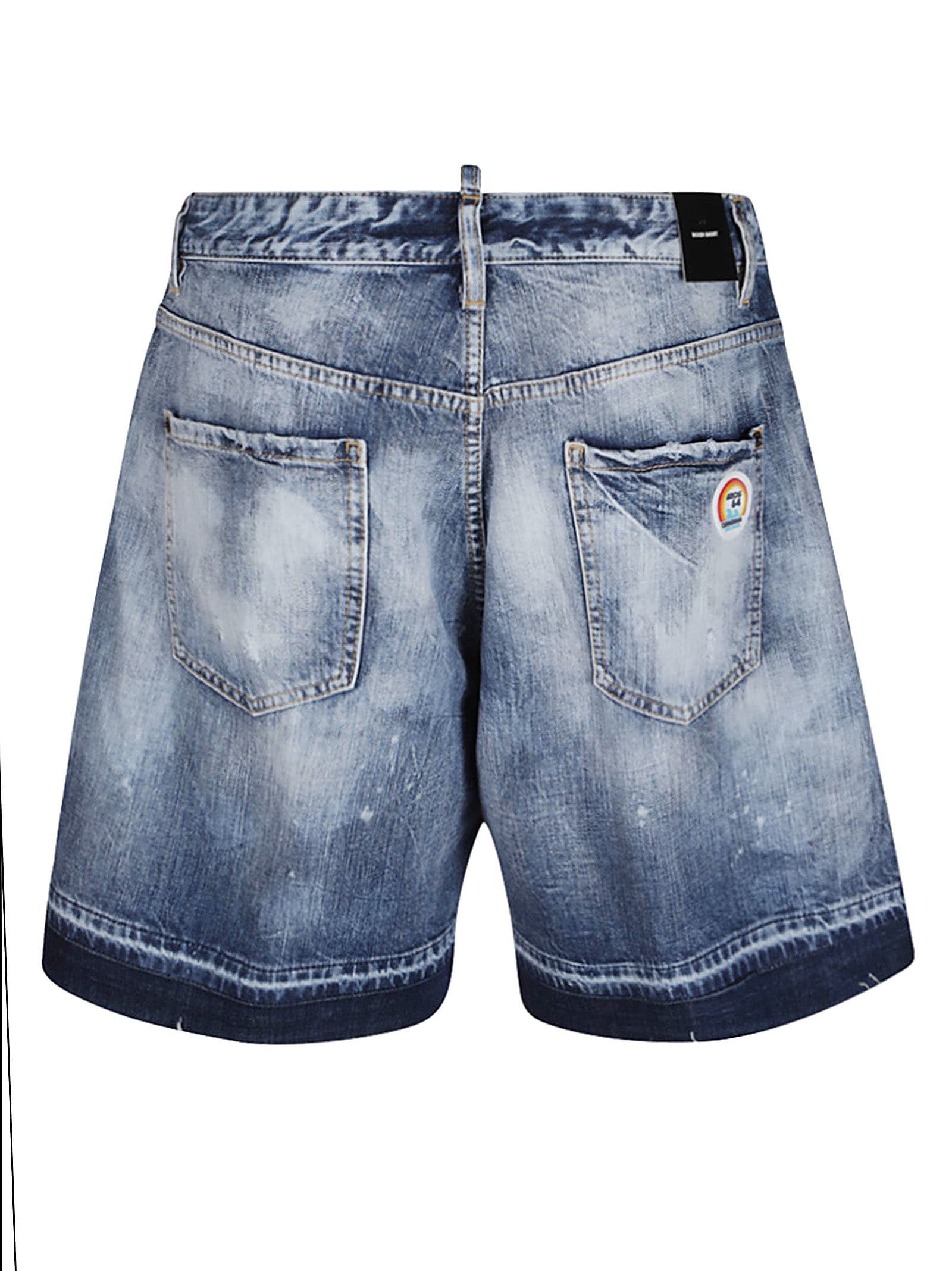 Shop Dsquared2 Denim Boxer Shorts In Navy Blue