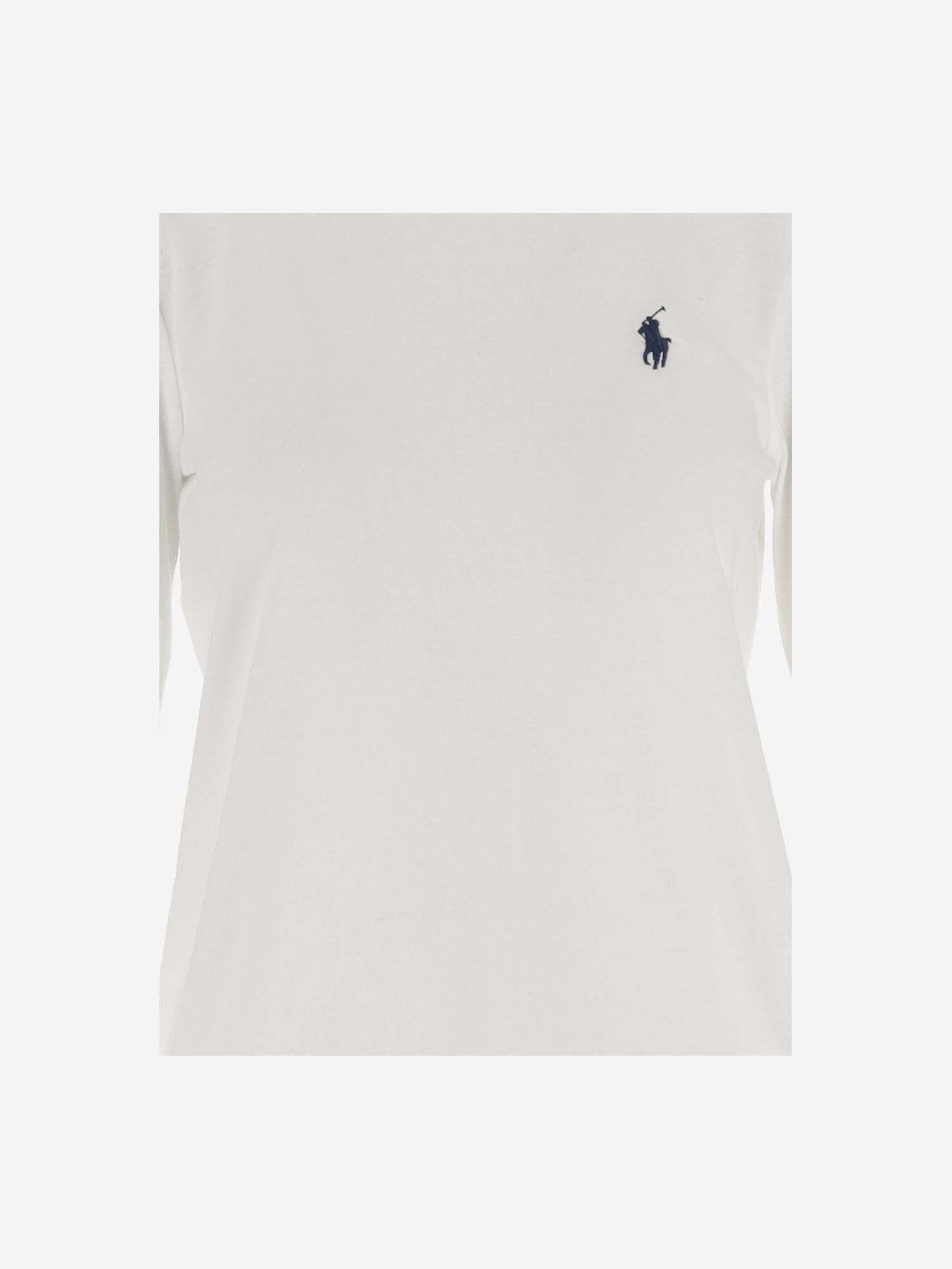 Shop Ralph Lauren Long Sleeve T-shirt With Logo In White