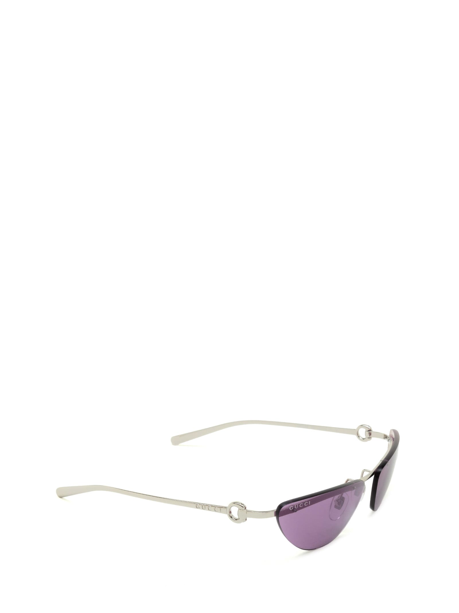 Shop Gucci Gg1701s Silver Sunglasses