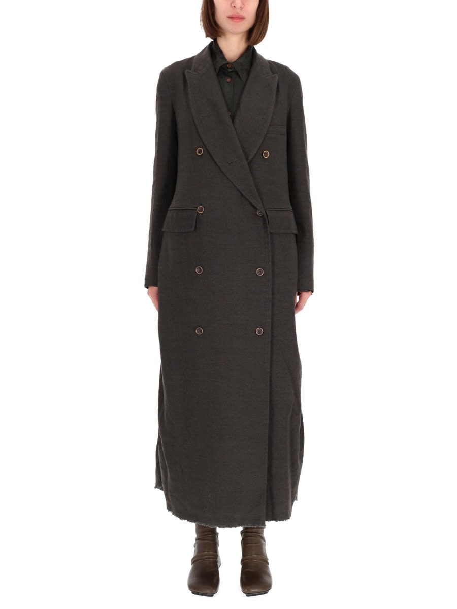 Uma Wang Swan Coat In Black