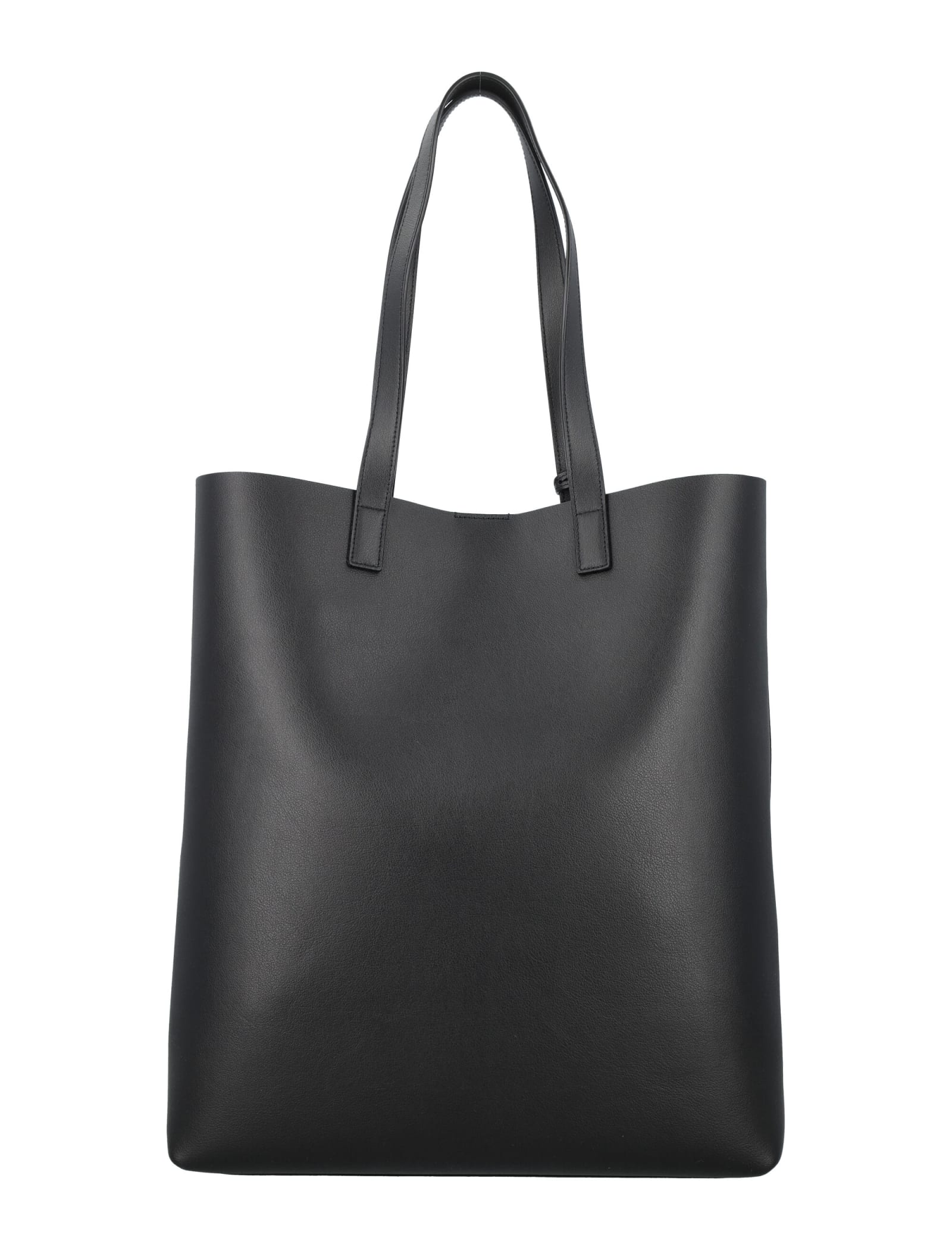 Saint Laurent Bold Rectangular Tote Bag With Dual Handles In Black