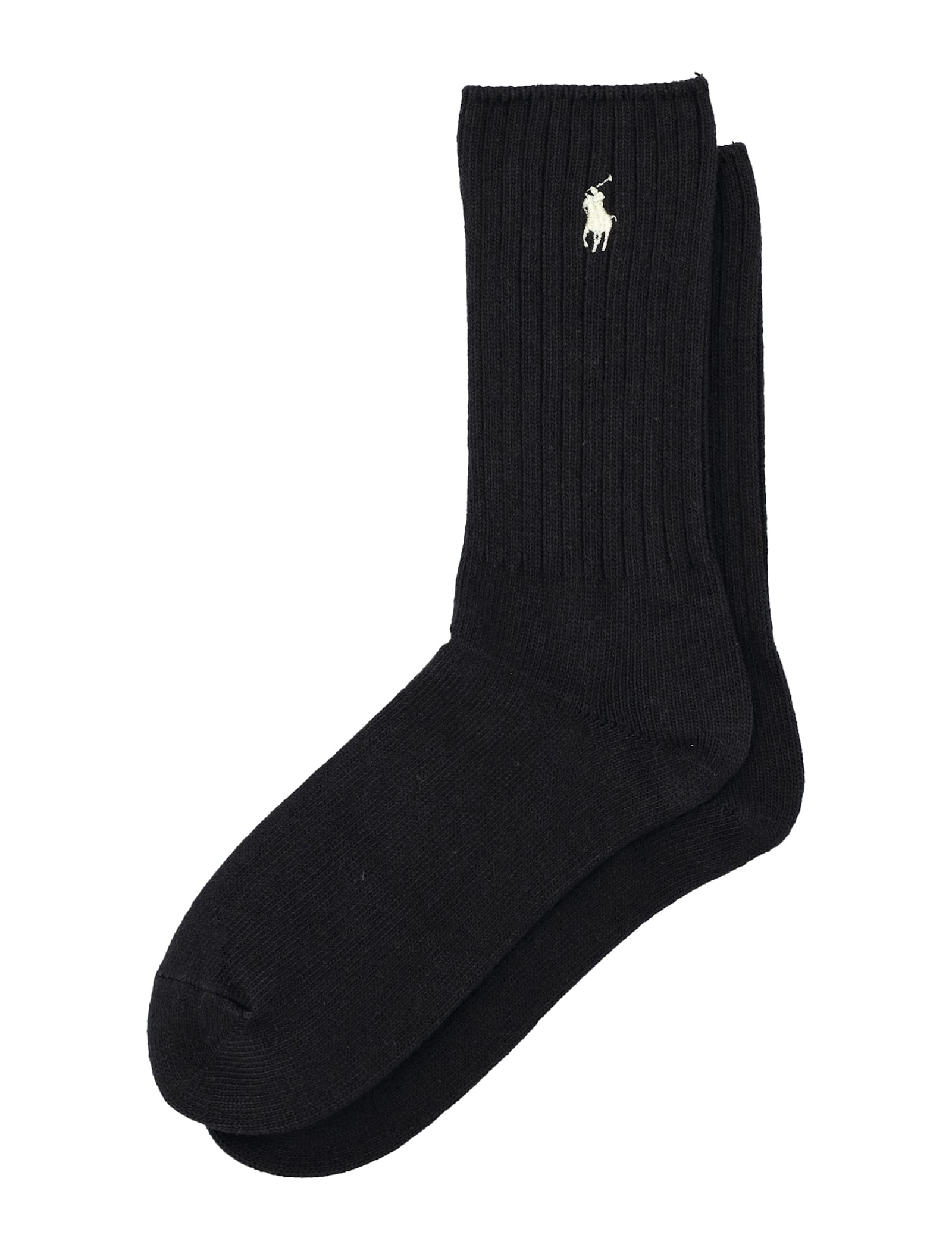 Polo Ralph Lauren Basic Crew Sock In Black, Women's At Urban Outfitters In Coal Black