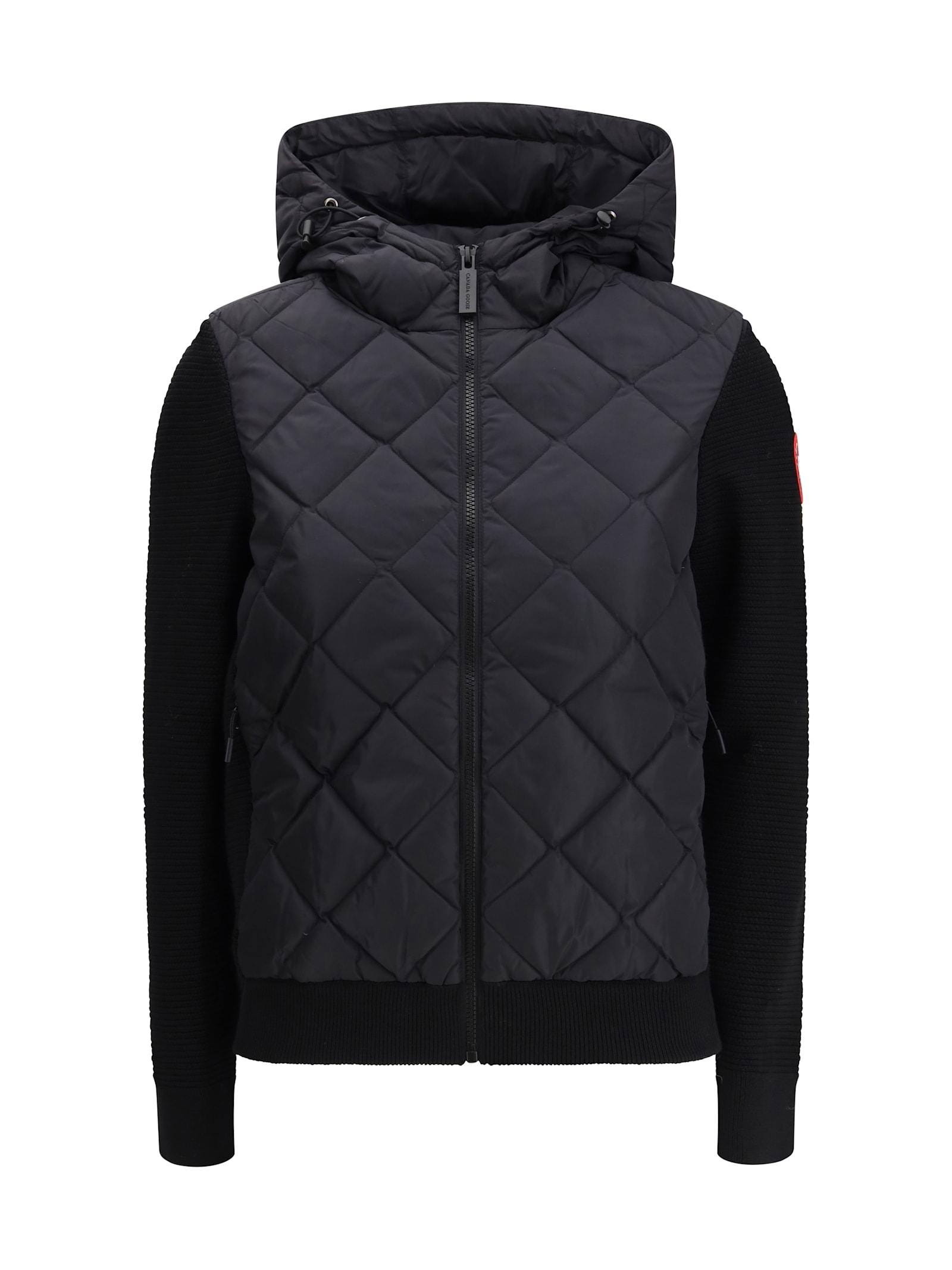 Canada Goose Hybridge® Quilted Knit Hooded Down Jacket In Black