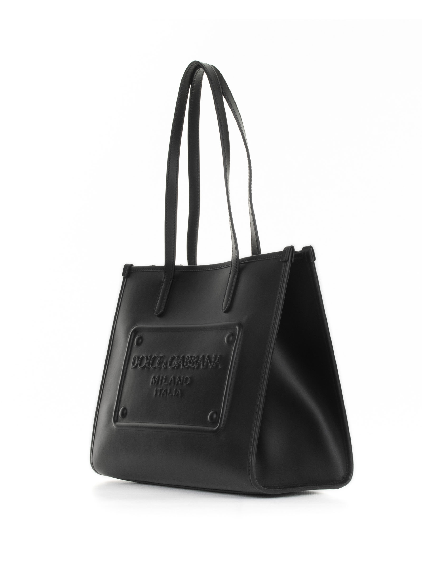 Shop Dolce & Gabbana Medium Shopping Bag In Calfskin In Nero