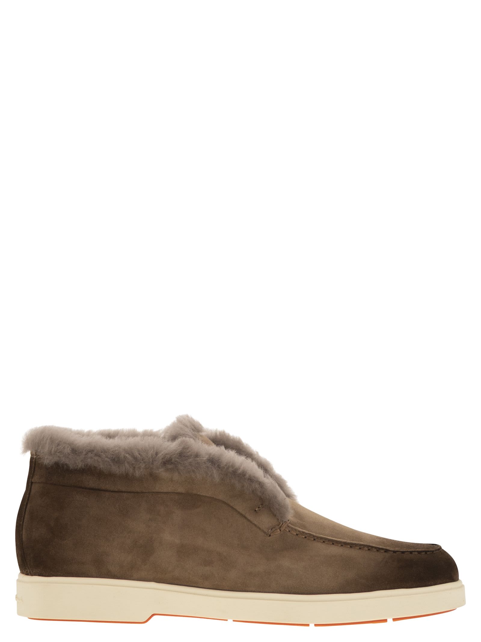 Suede And Fur Desert Boot