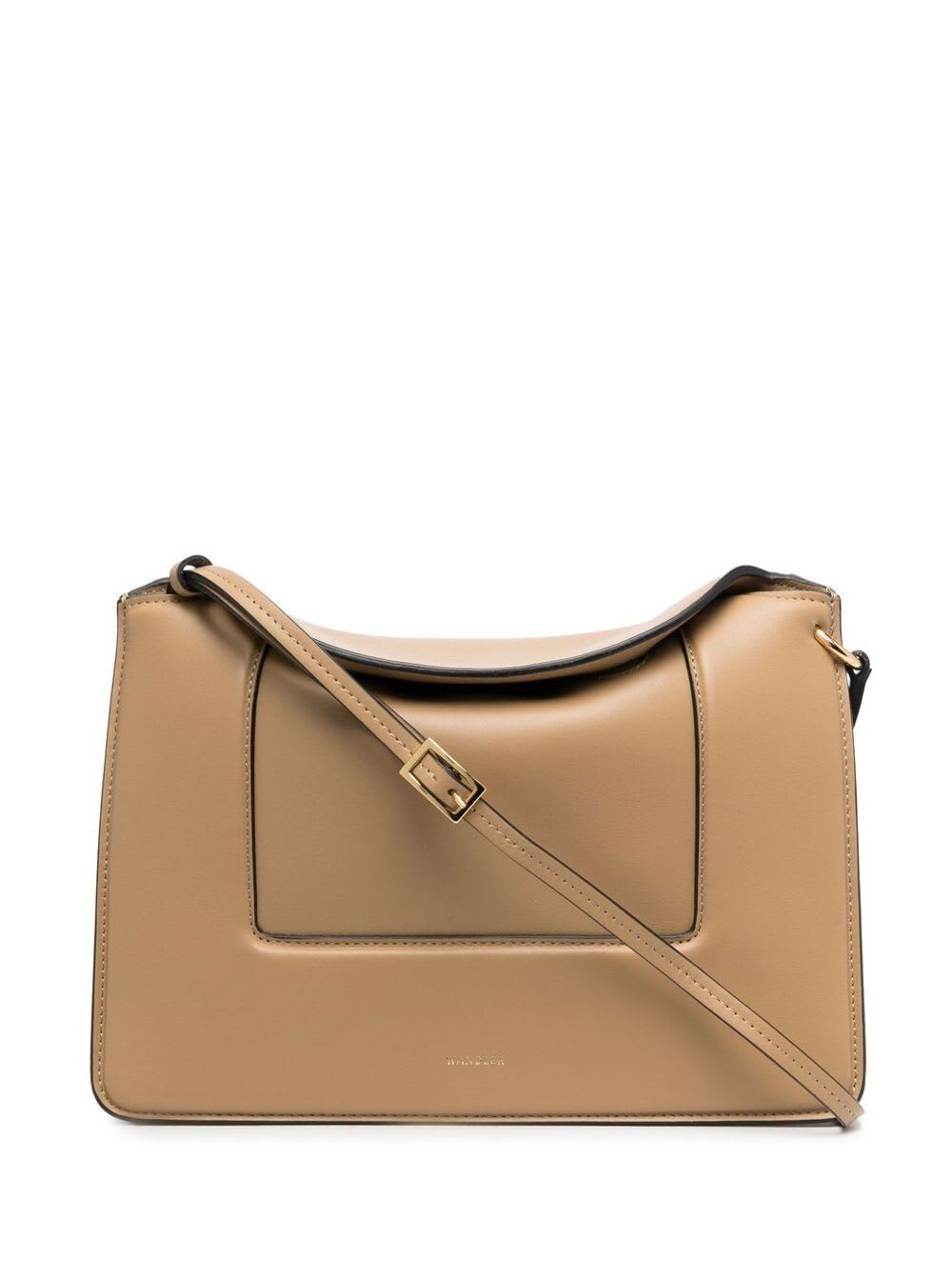 Wandler Beige Shoulder Bag In Calf Leather With Gold-colored Details Woman
