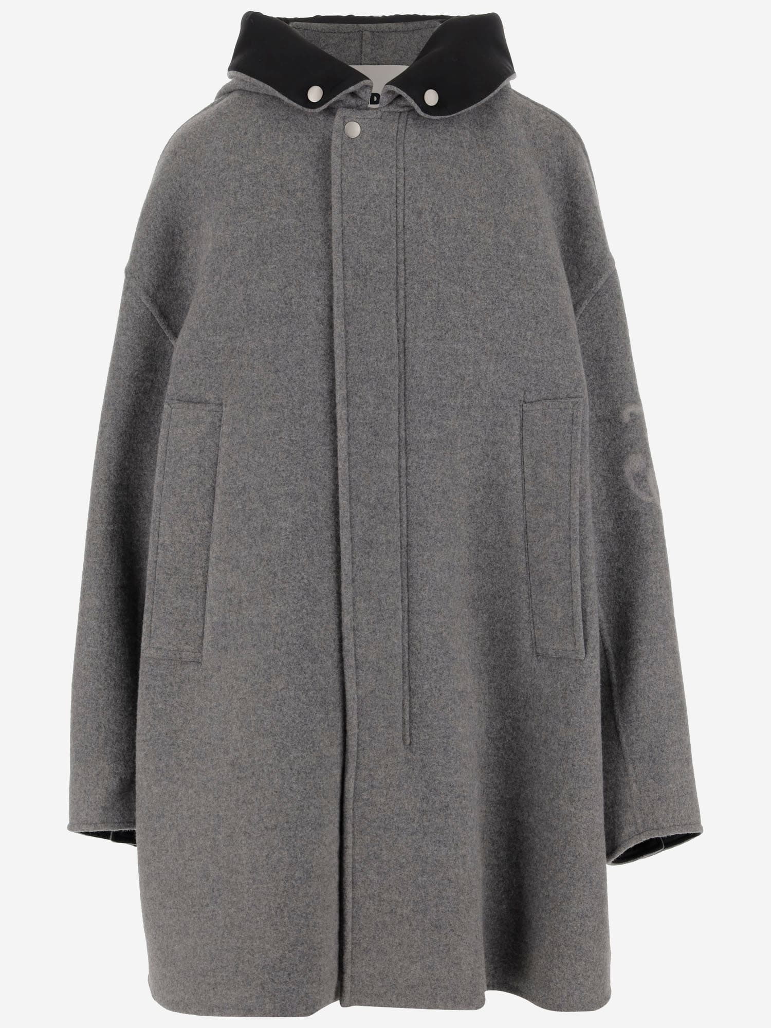 Jil Sander Wool Parka Coat In Gray