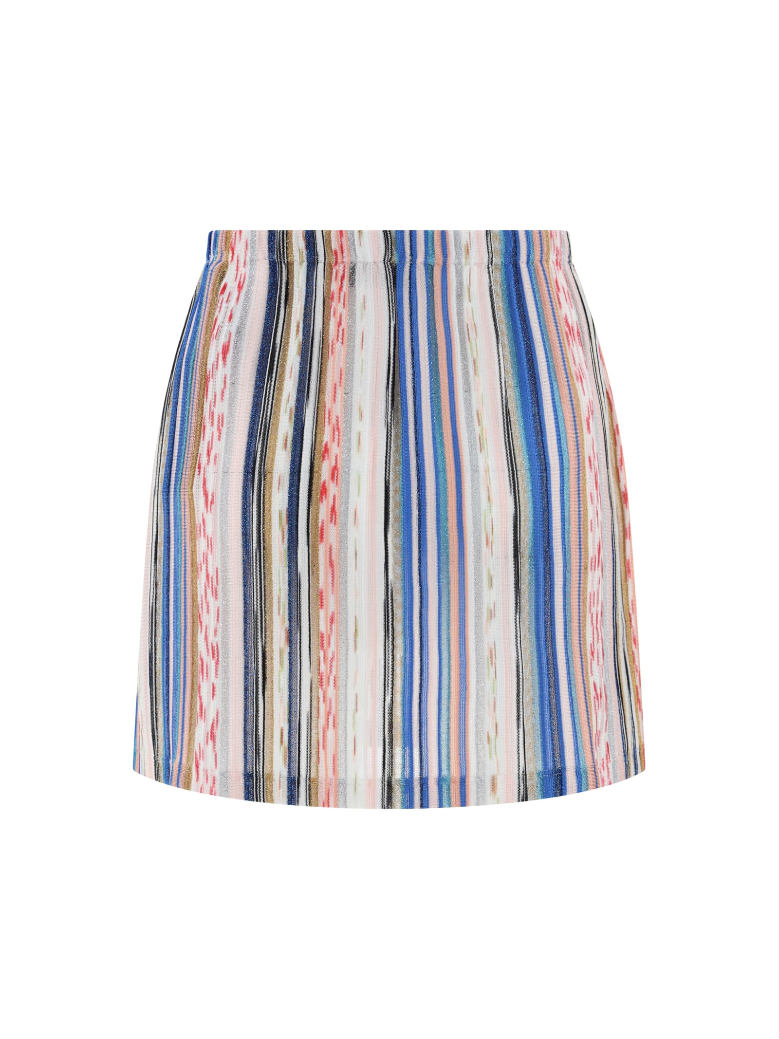 Shop Missoni Beach Cover-up Miniskirt In Blue Base Space Dyed