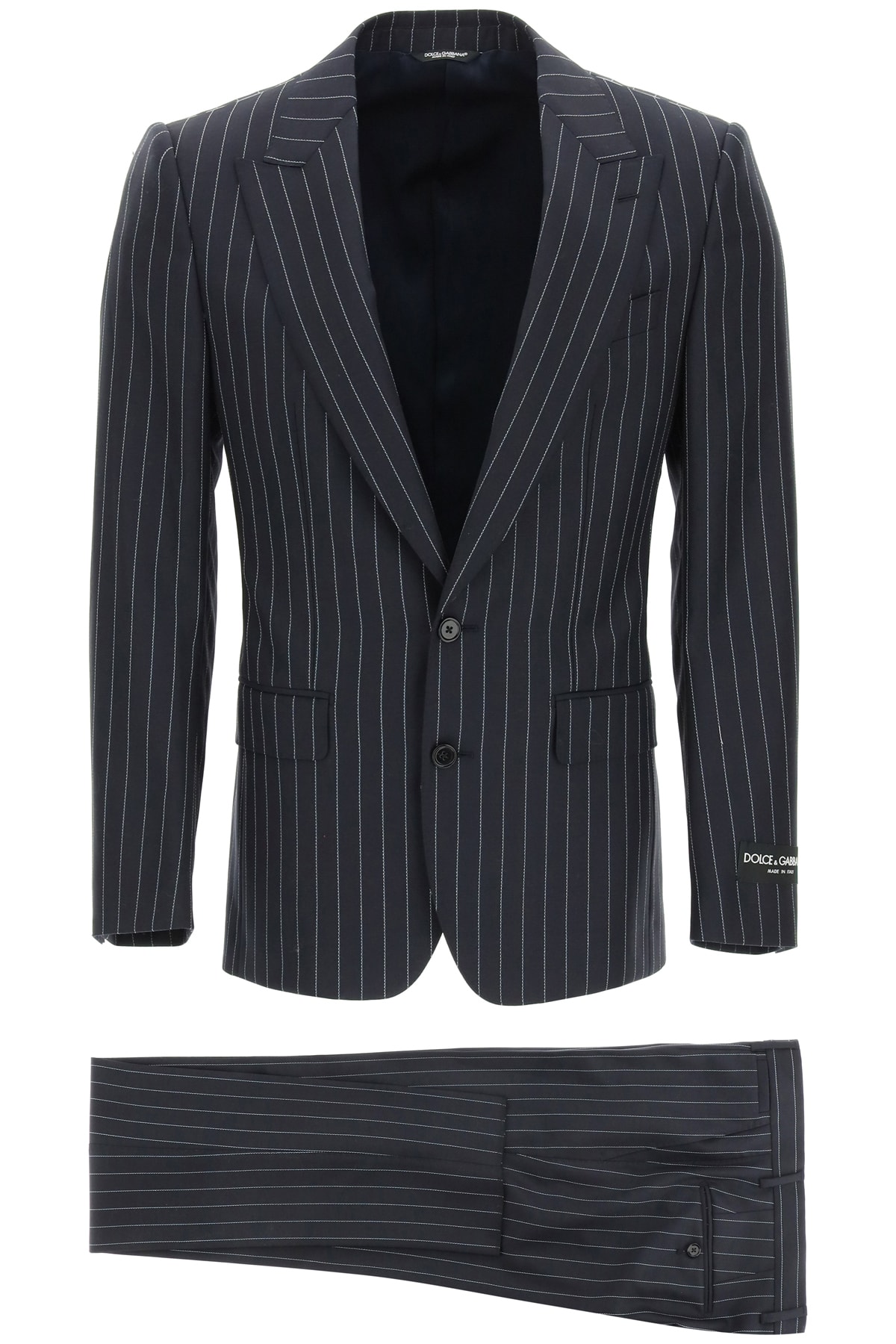 Dolce & Gabbana Sicilia Suit In Pinstripe Wool In Nero.
