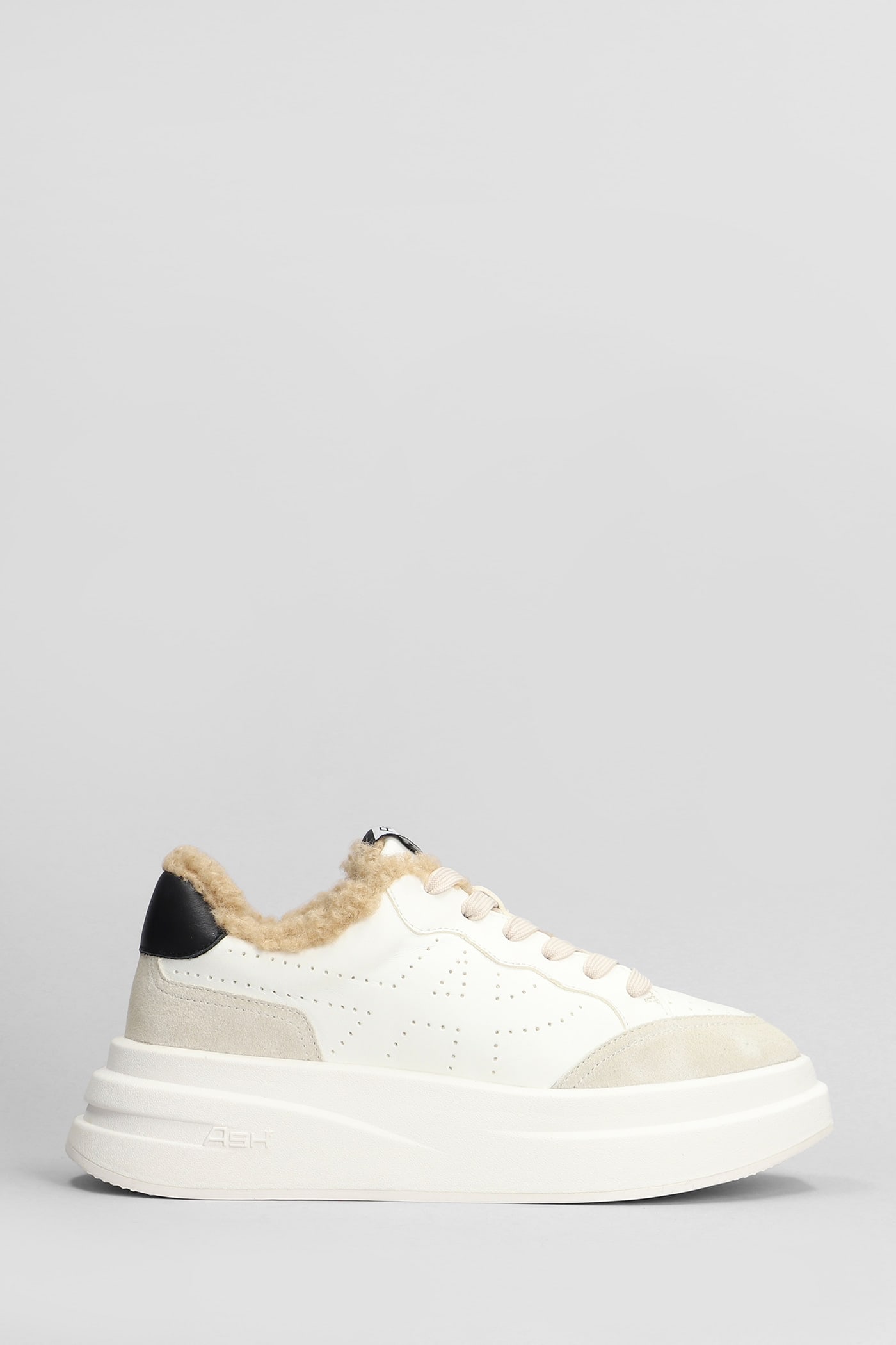 Shop Ash Impulsfur Sneakers In White Suede And Leather