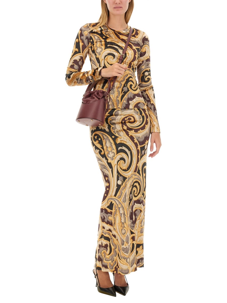 Shop Etro Long Skirt In Multicolour