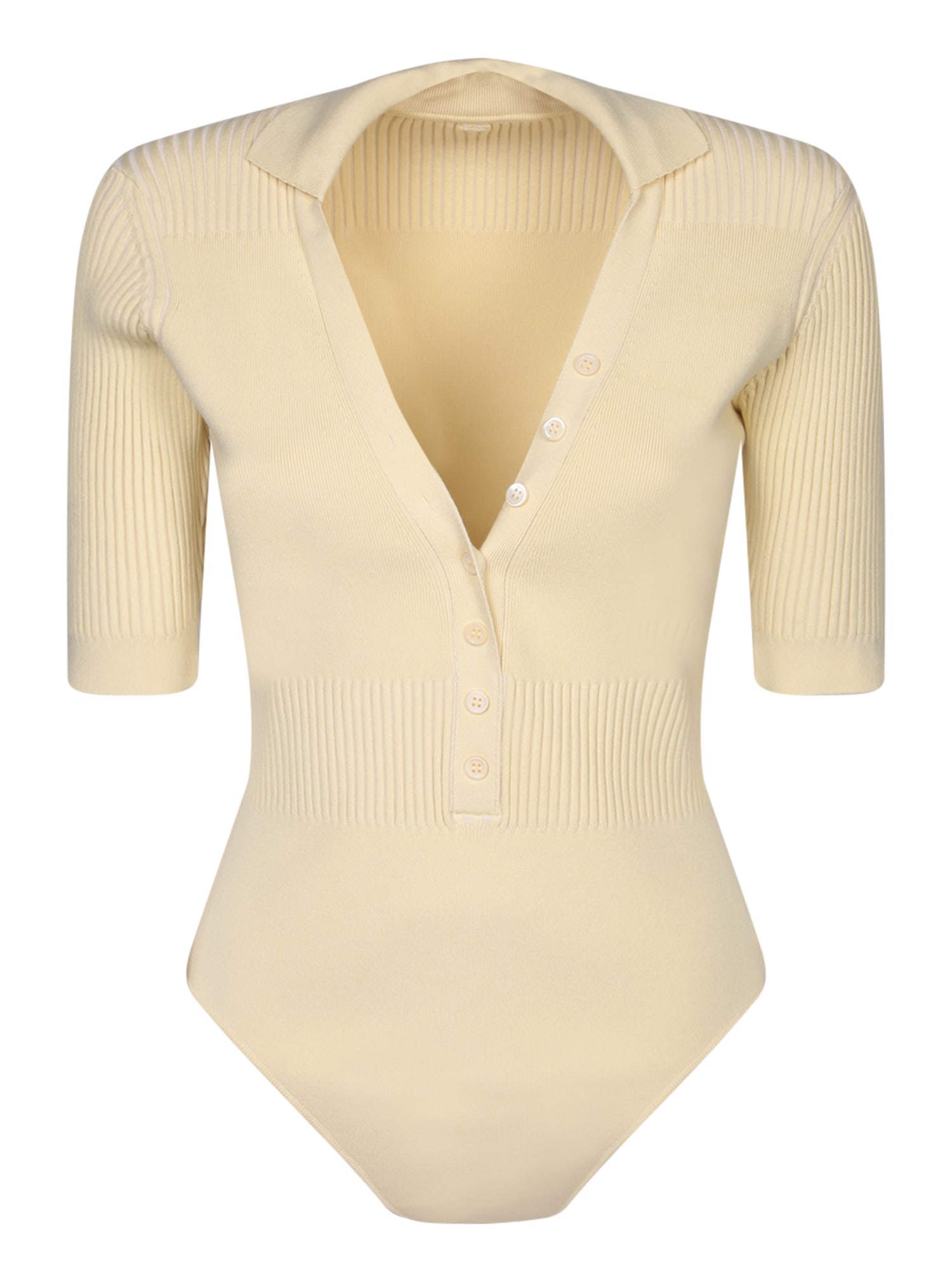 Shop Jacquemus Yauco Yellow Bodysuit