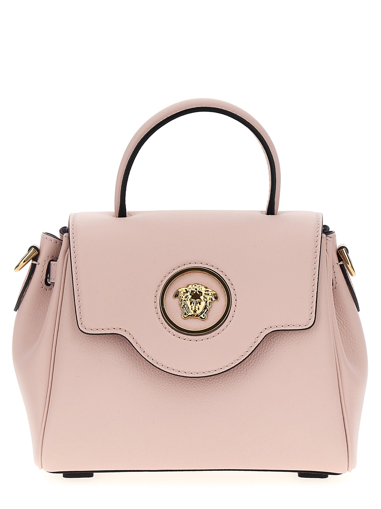 Shop Versace La Medusa Small Handbag In Dusty Rose