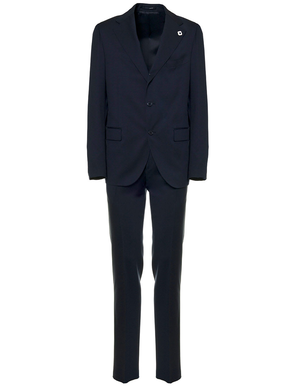 Lardini Single-breasted Blue Wool Suit