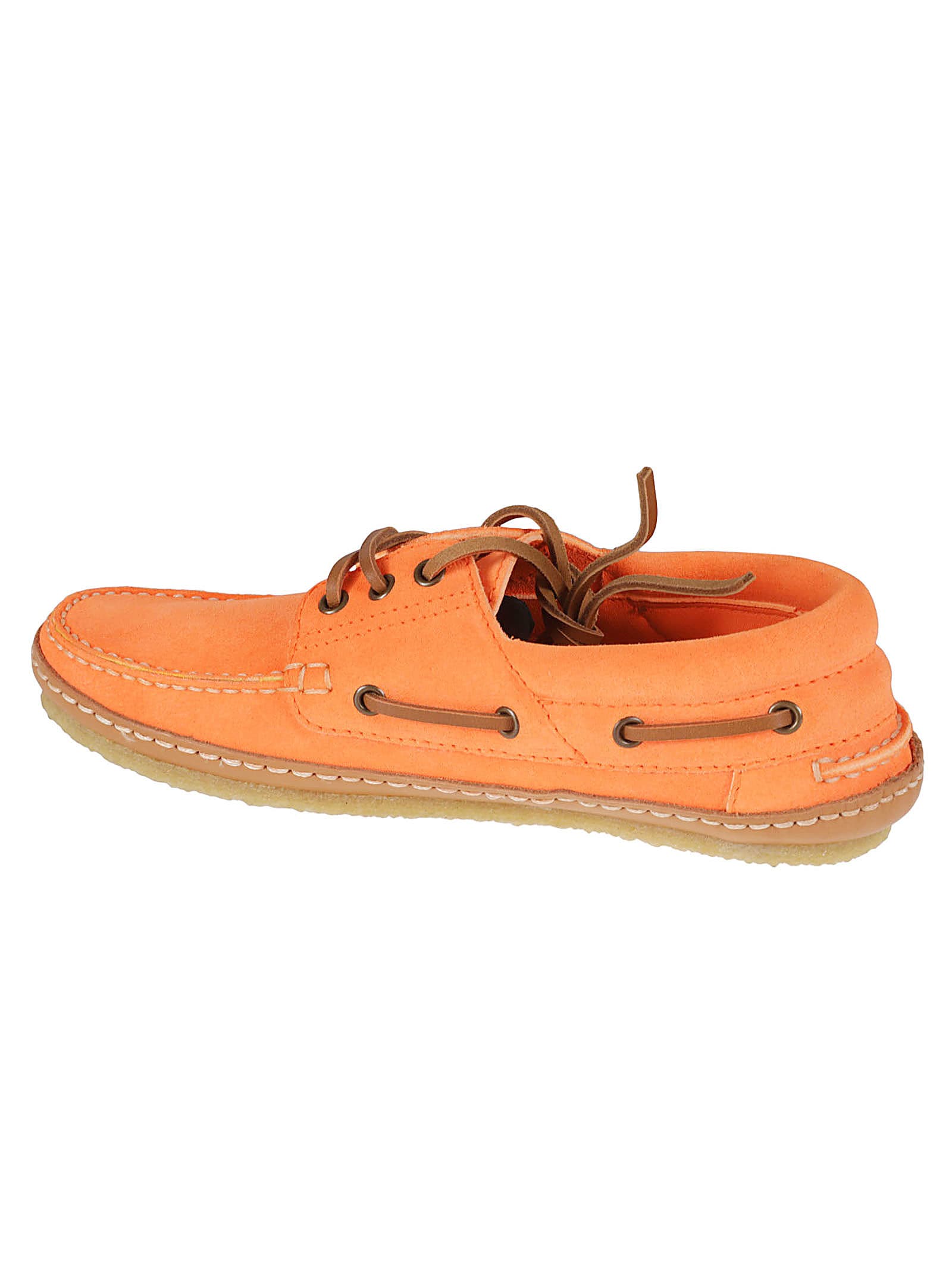 Saint Laurent Ashe Suede Deck-shoes In Orange