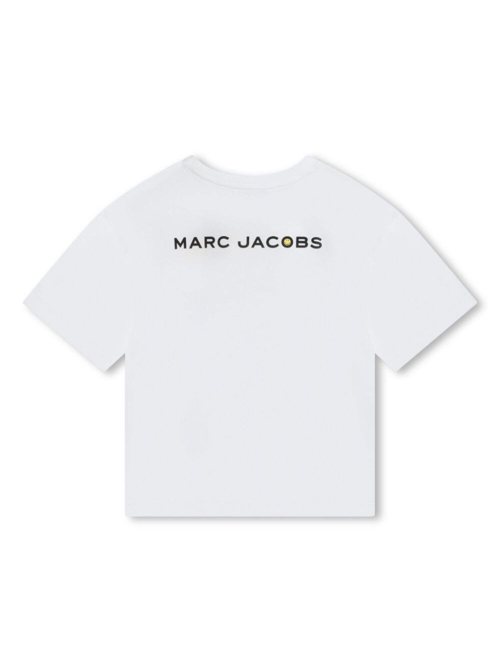 Shop Marc Jacobs White Crewneck T-shirt With Smile Print In Cotton Boy