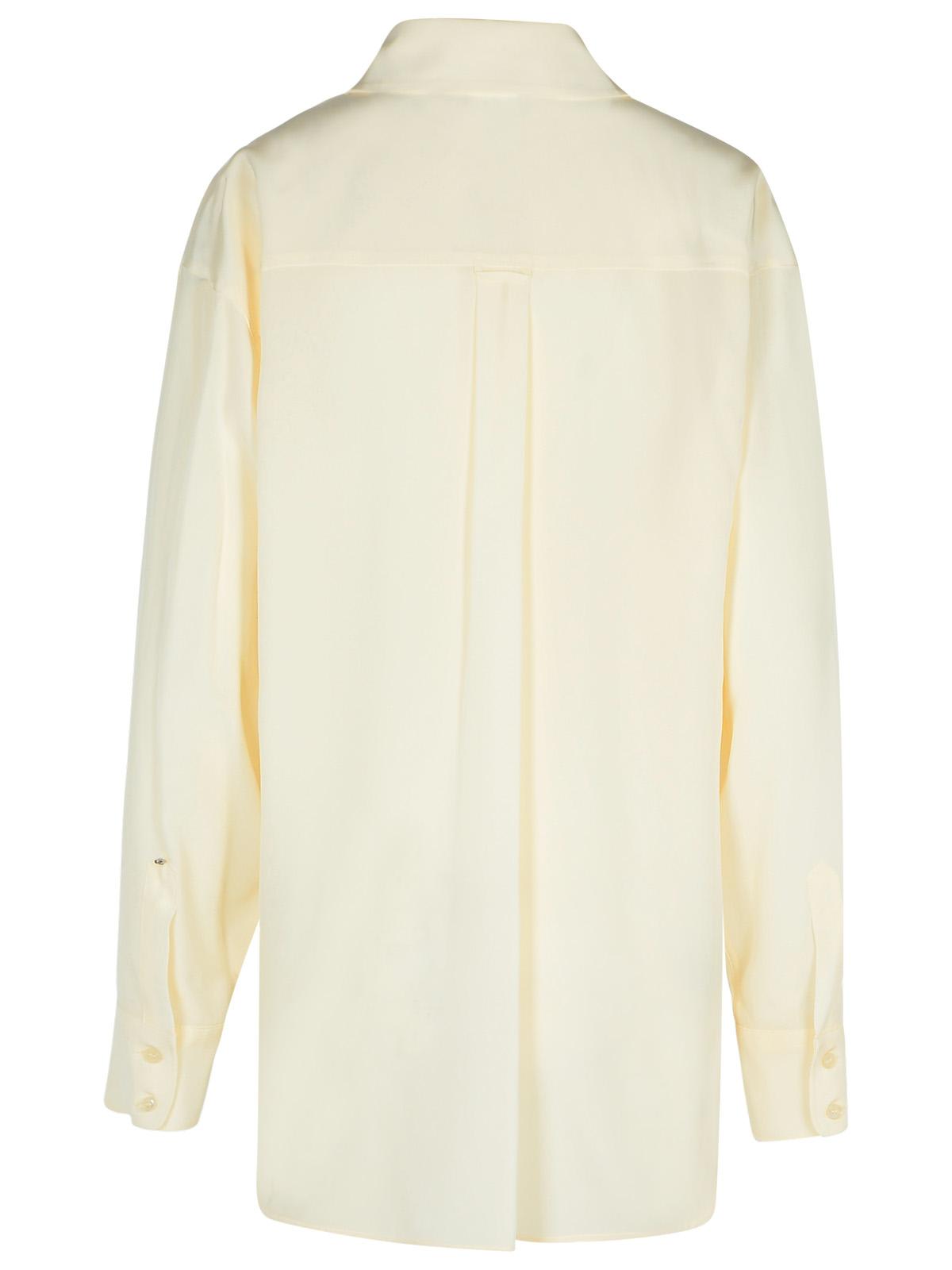 Sportmax 'silk Shirt With Long Sleeves And Collar' In Ivory