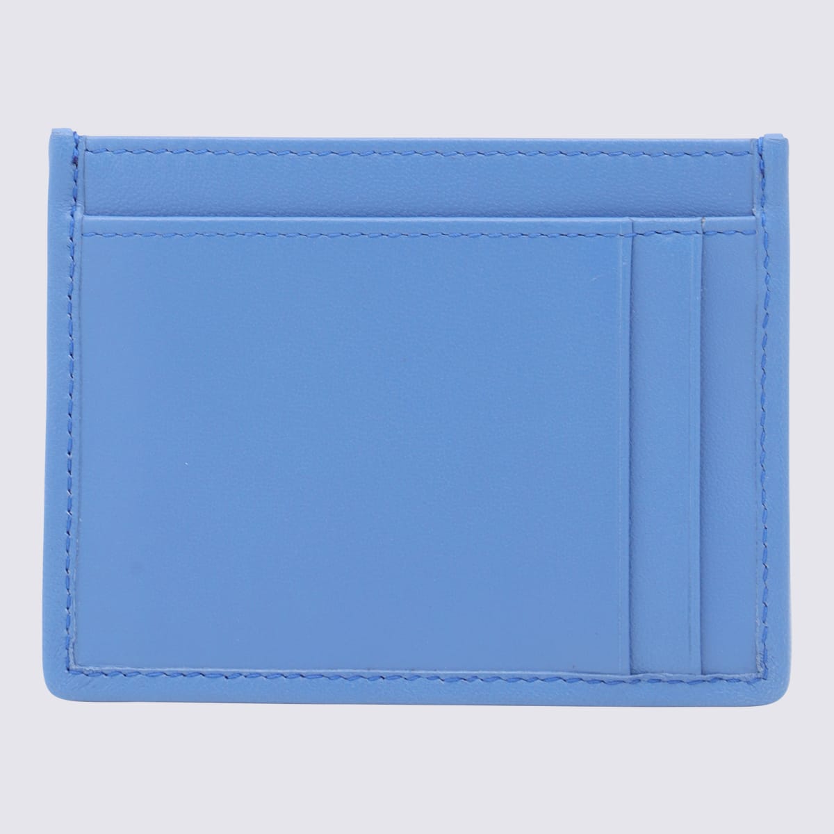 Miu Miu Light Blue Leather Card Holder In Blue