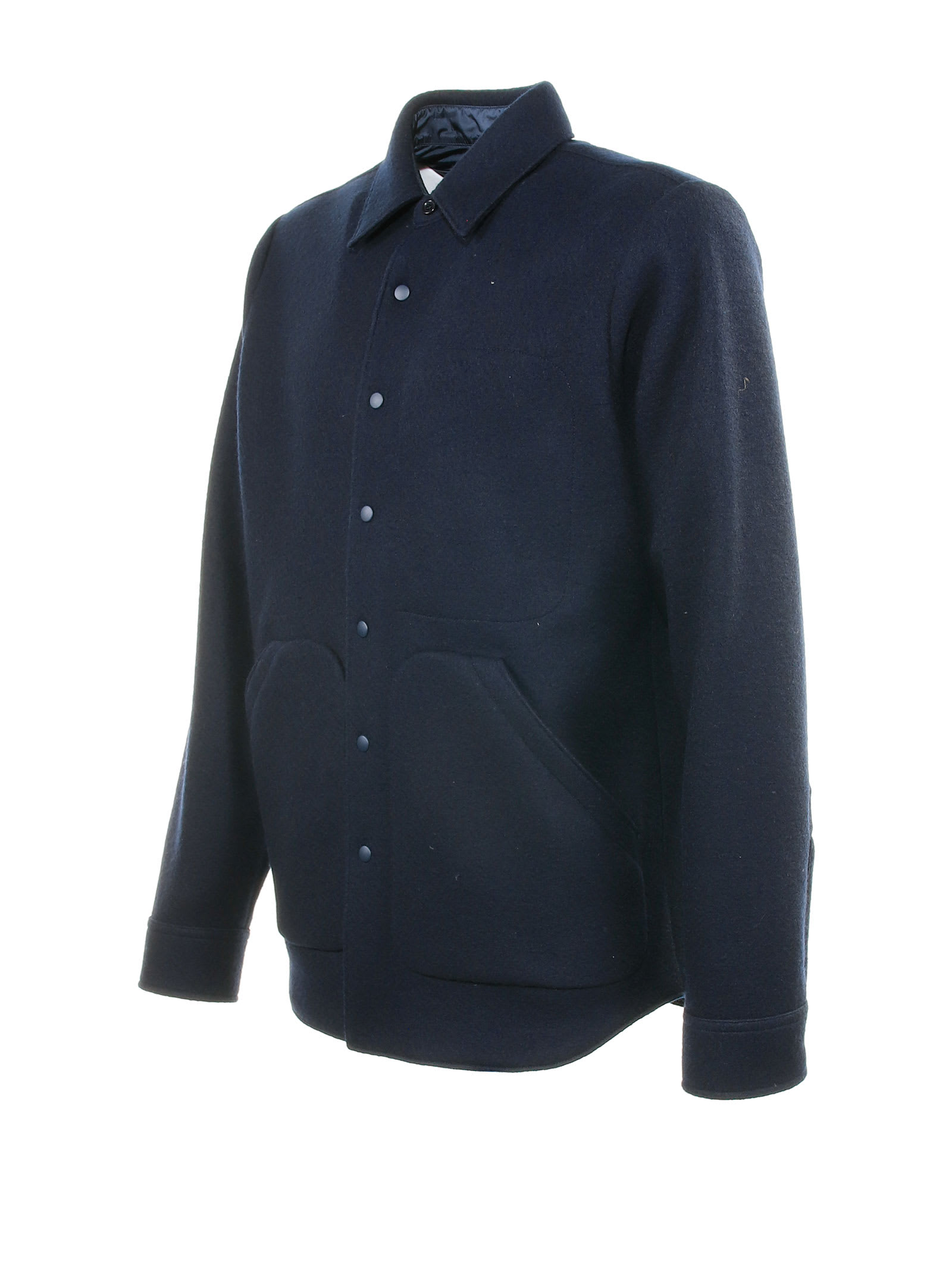 Shop Aspesi Jacket With Buttons In Navy