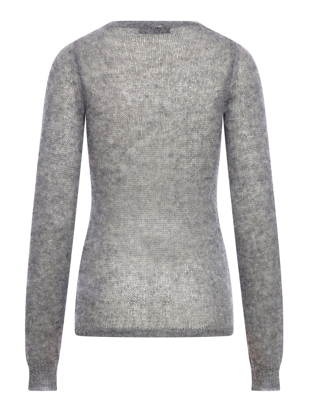 Shop Sportmax Crewneck Long-sleeved Jumper In Anthracite