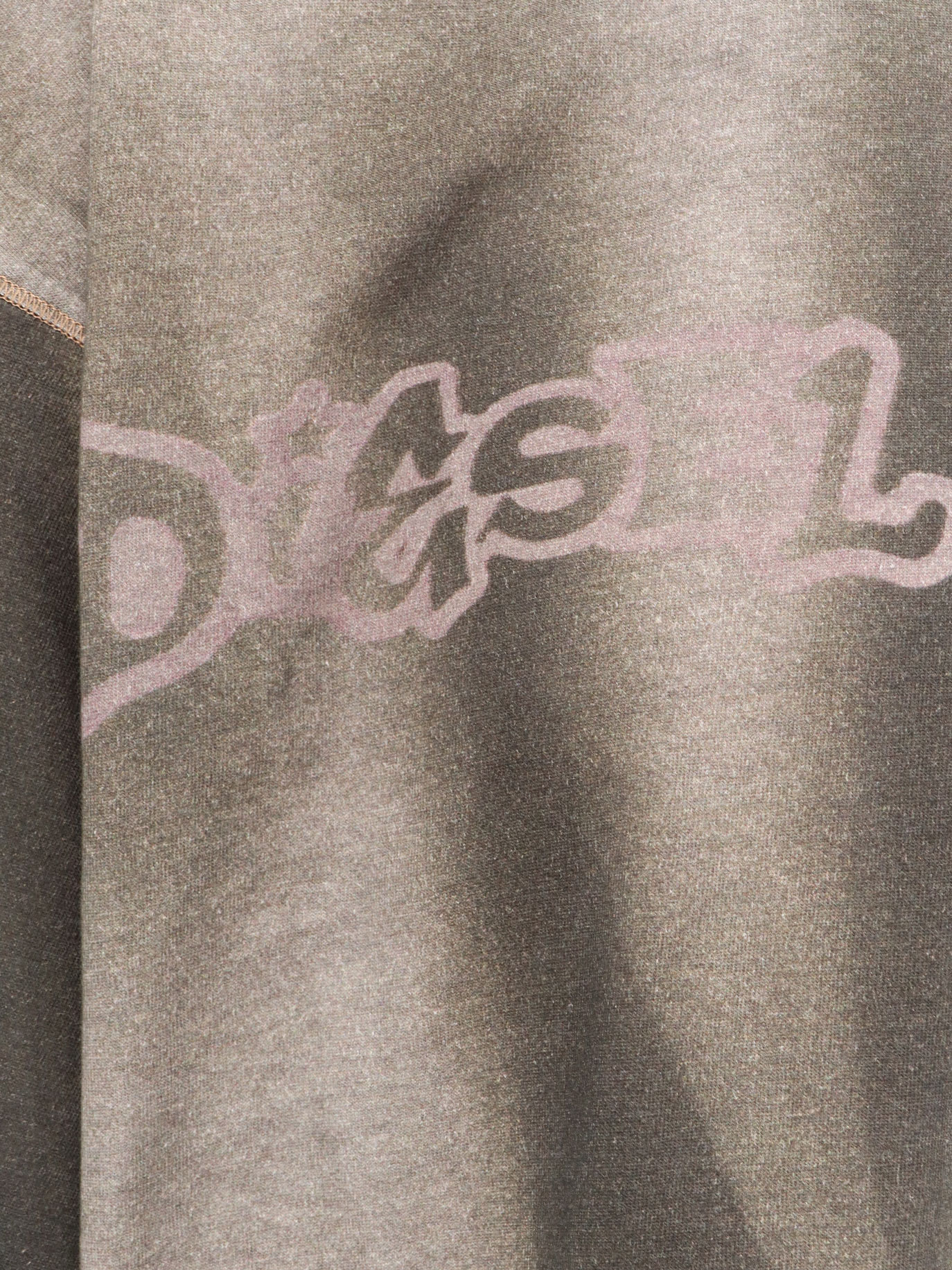 Diesel Cotton T-shirt With Graphic Print And Stitching In Gray