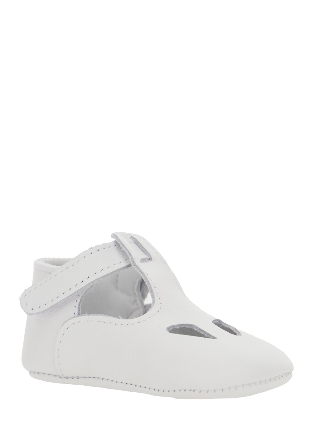 Il Gufo White Baby Shoe In Nappa Leather In White