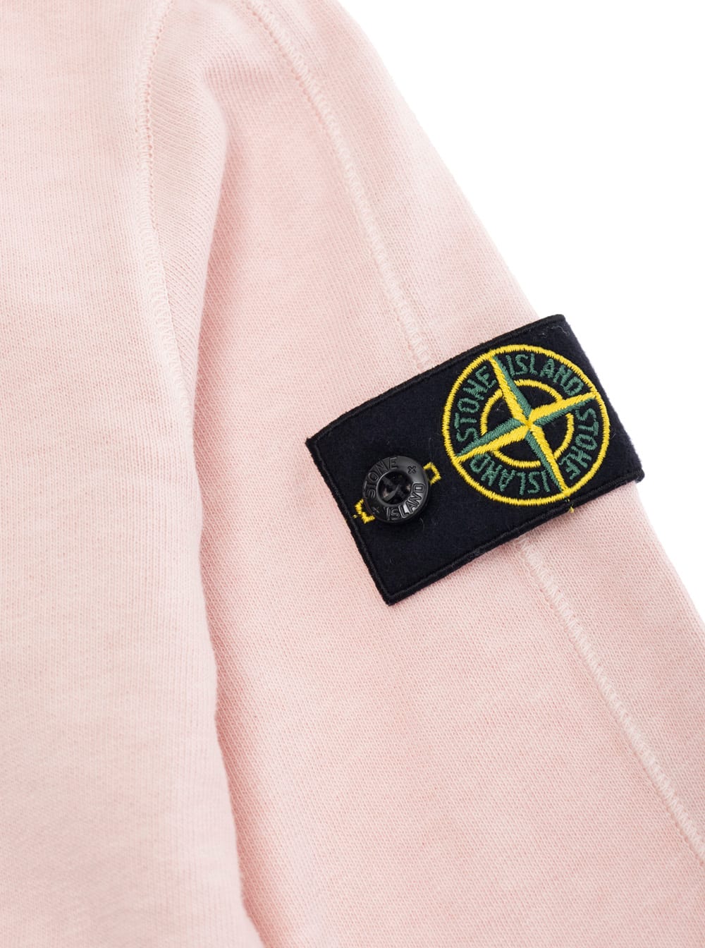 Stone Island Pink Sweatshirt With Round Neck And Logo Patch On The Sleeve In Cotton Boy In Pink