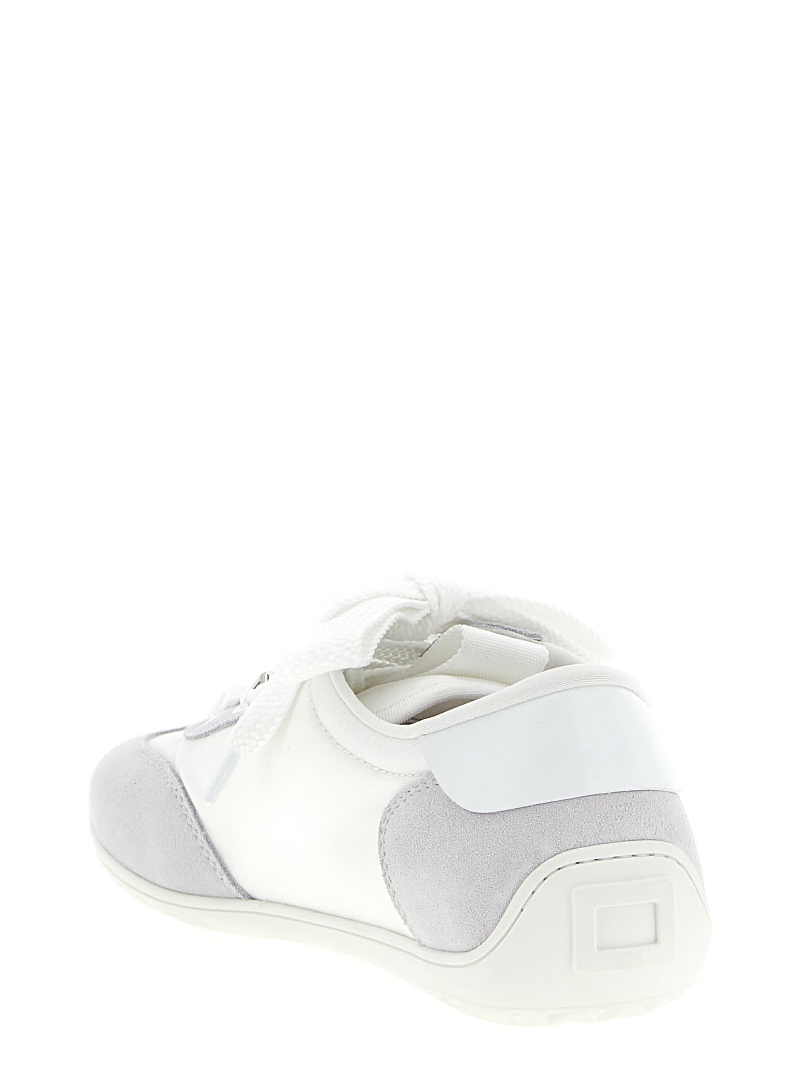 Roger Vivier Viv Suede-trimmed Canvas Sneakers In White