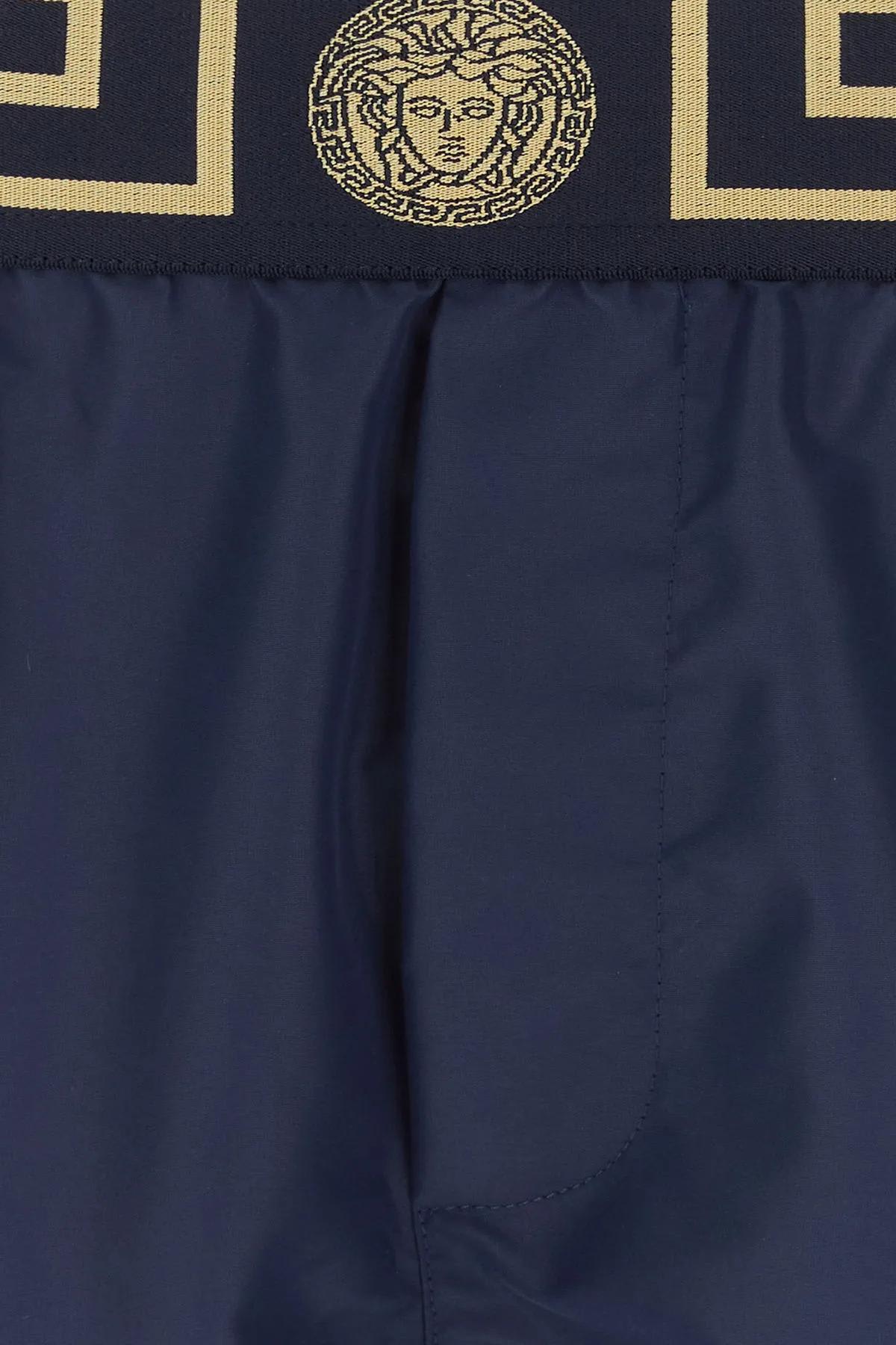 Shop Versace Blue Polyester Swimming Shorts