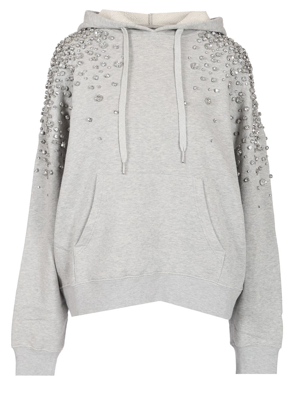 Golden Goose Grey Hoodie With Crystals In White