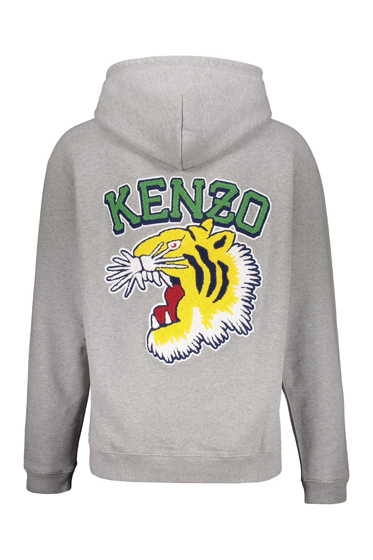 Kenzo Cotton Hoodie In Grey