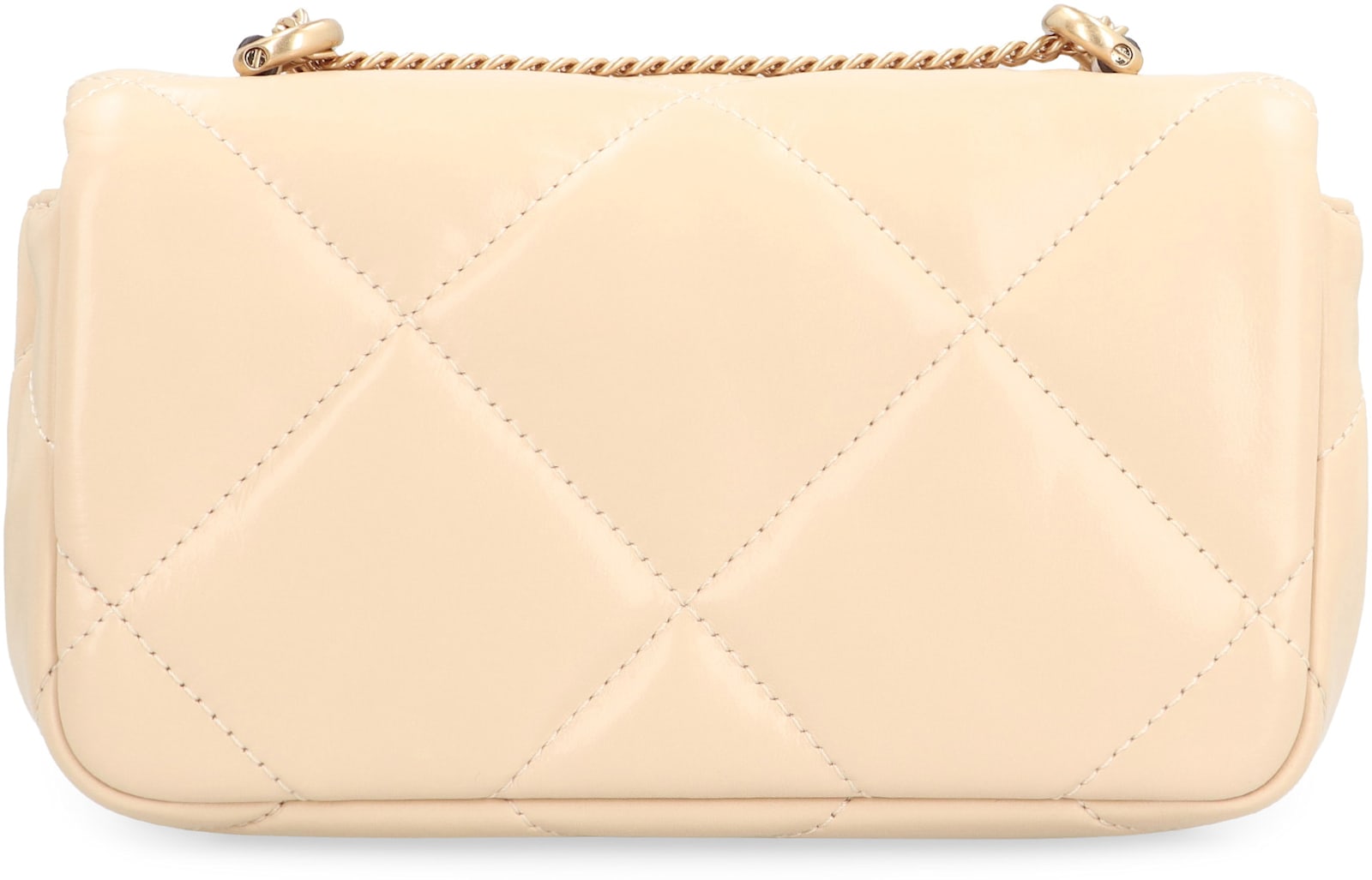 Tory Burch Kira Diamond Leather Mini Crossbody Bag In Vaniglia