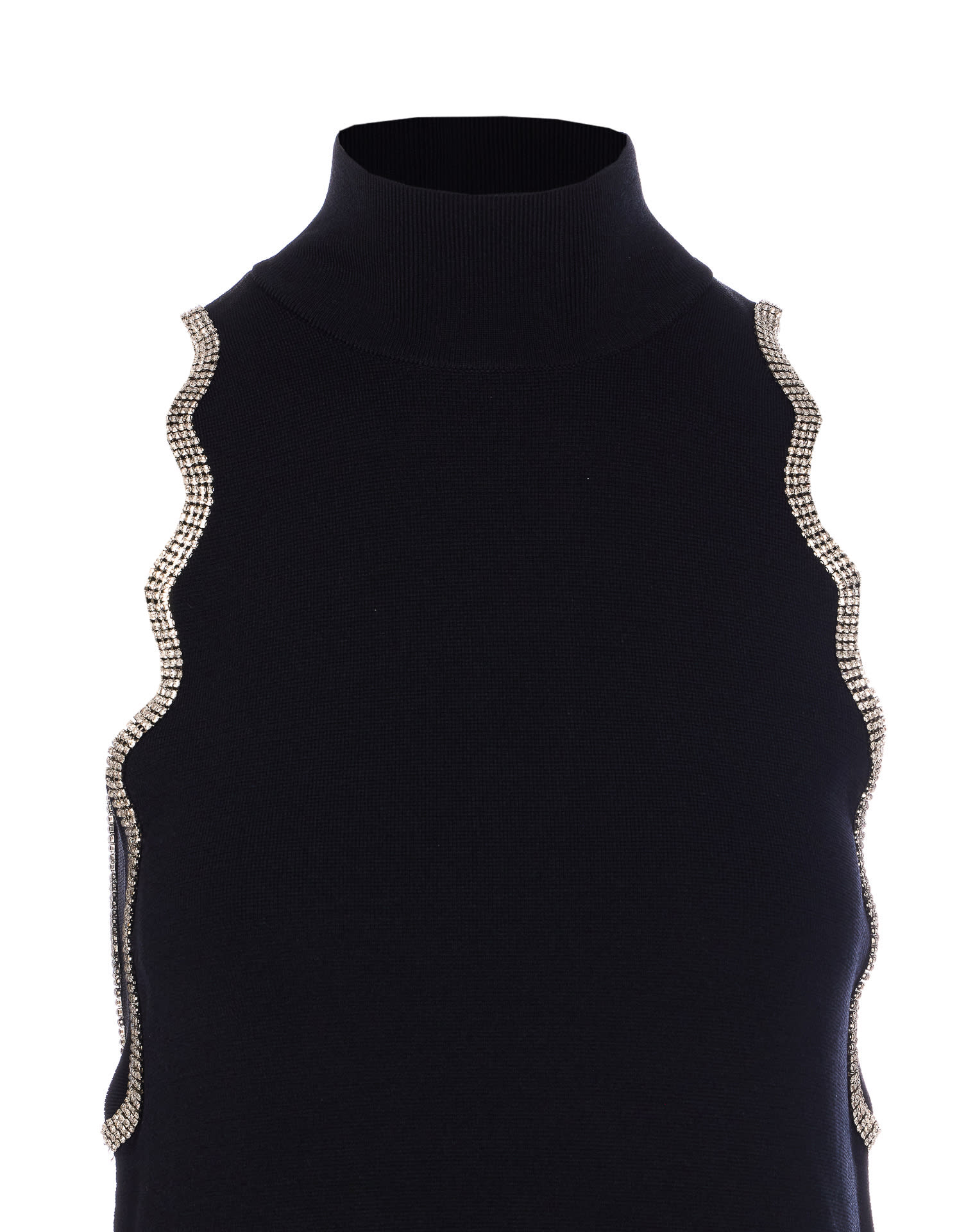 Liu •jo Sleeveless High Neck Mini Dress With Embellished Trim