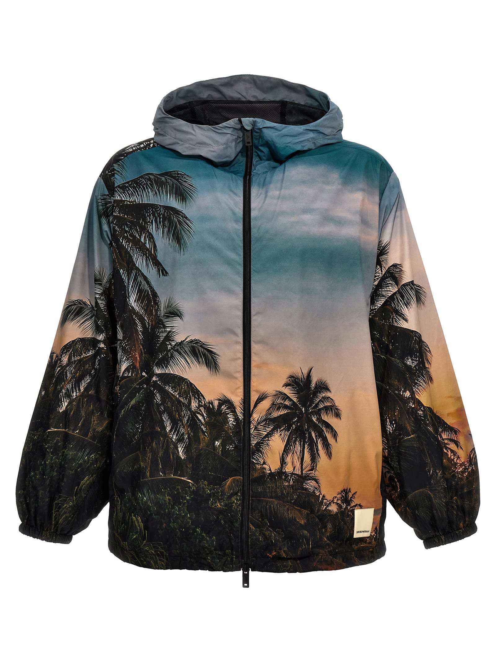 Shop Emporio Armani Tropicale Hooded Jacket In Multicolor