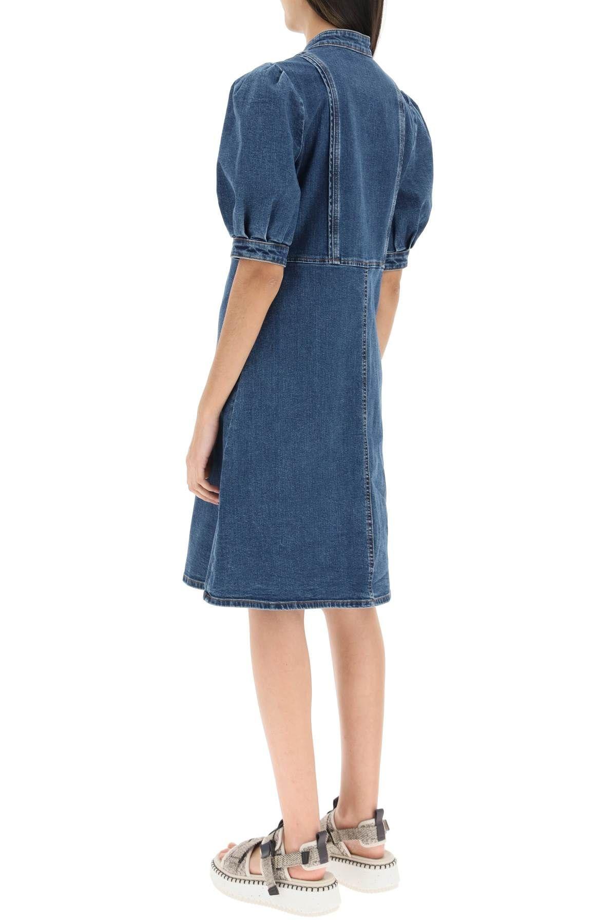 SEE BY CHLOÉ MINI DENIM DRESS WITH PUFF SLEEVES