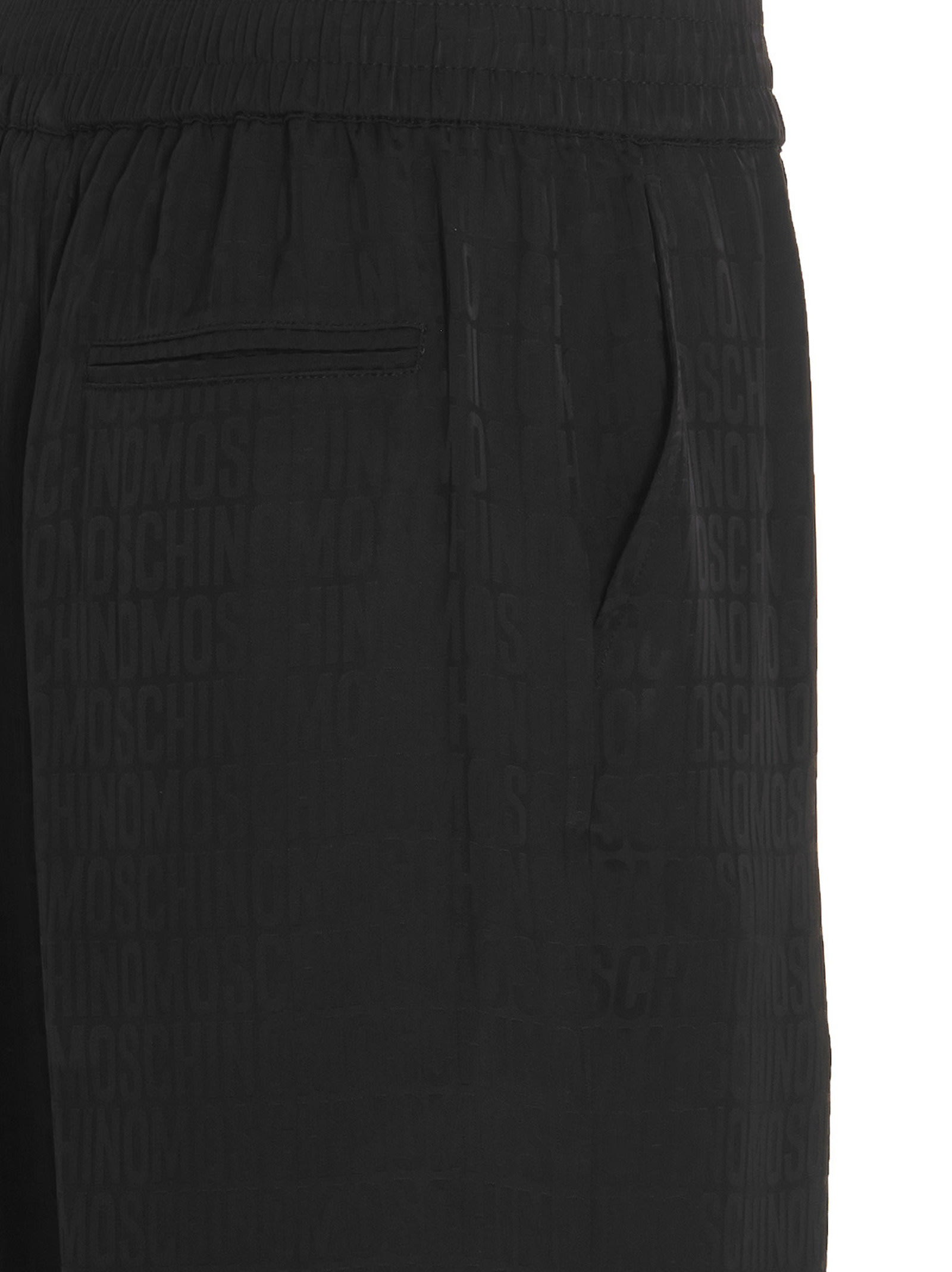 Shop Moschino Monogram Bermuda Shorts In Black