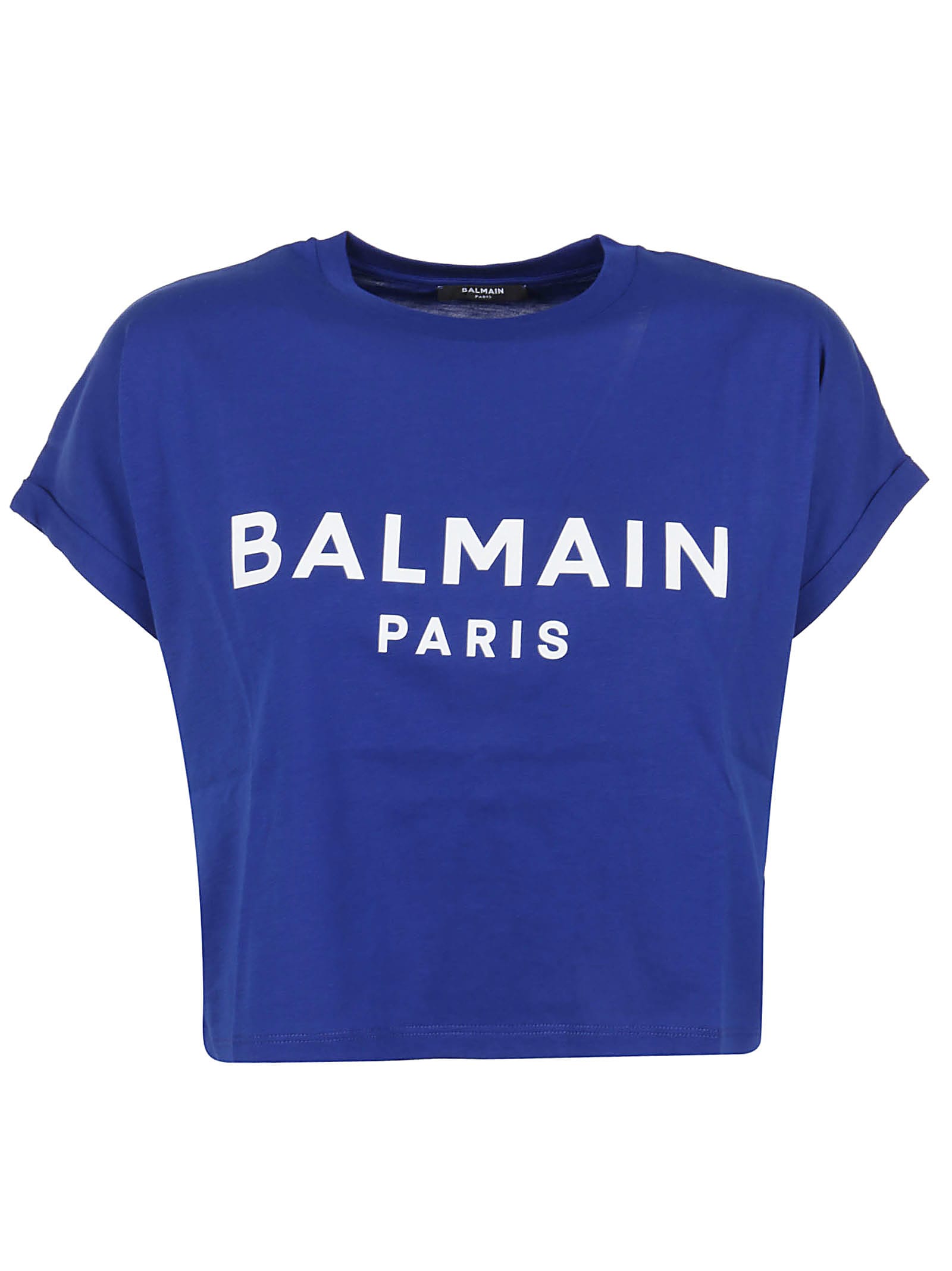 Balmain T-shirt In Scg Bleu Gitane Blanc | ModeSens