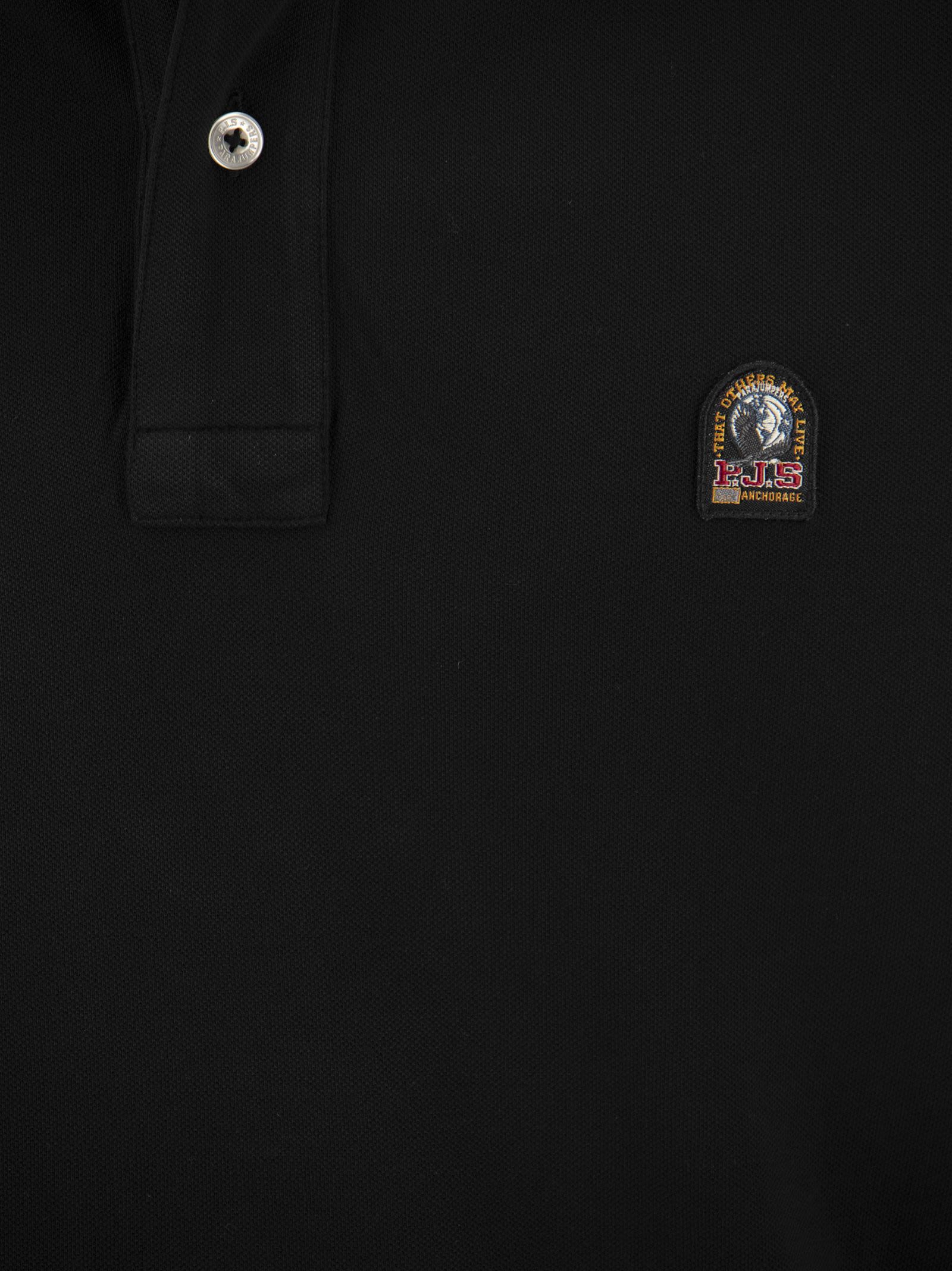 Shop Parajumpers Patch - Cotton Polo Shirt In Black