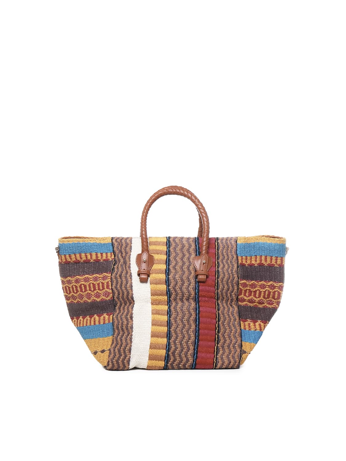 V73 Parrot Straw Tote Bag In Multicolour