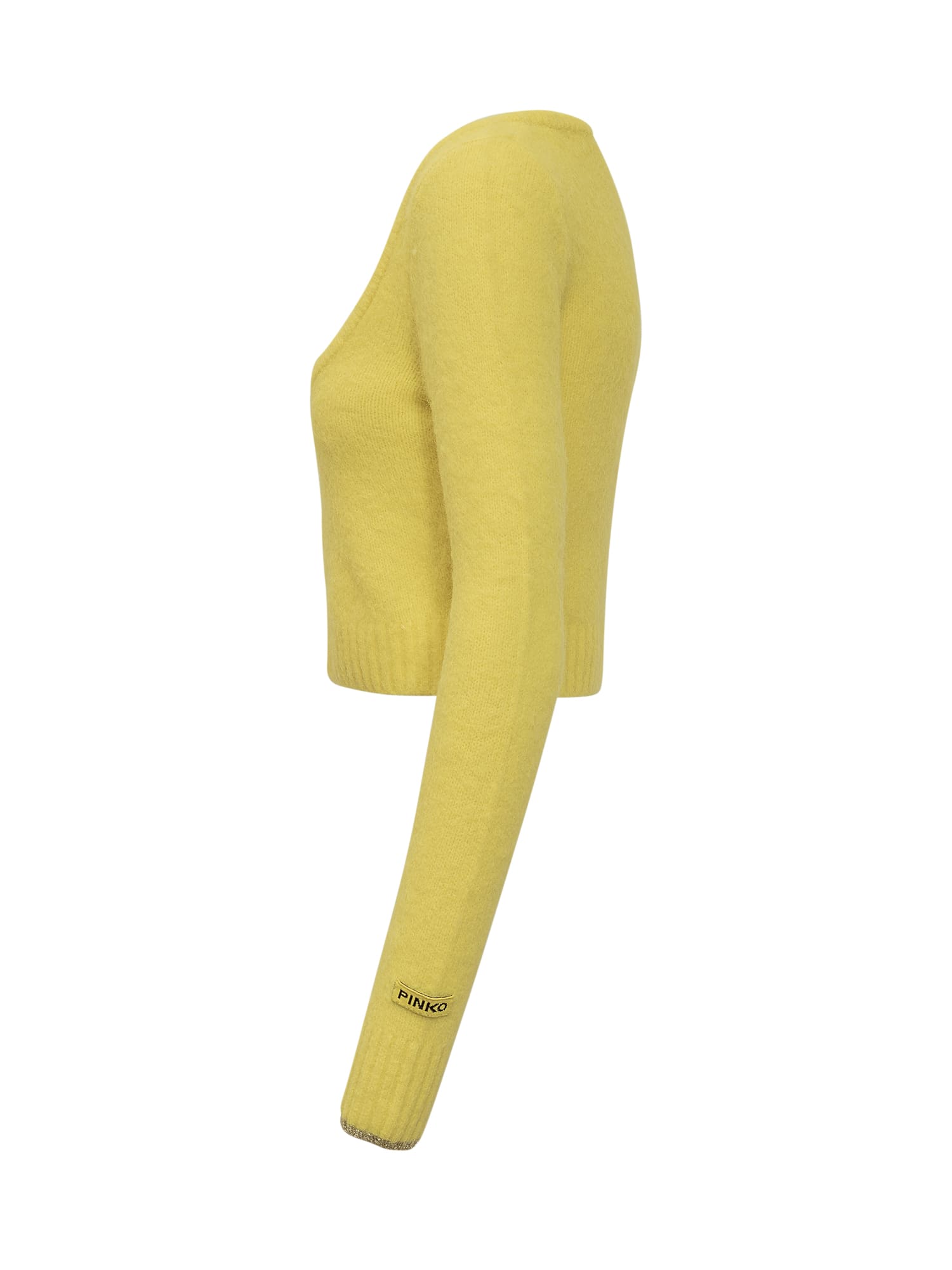 Shop Pinko Colorpoint Cardigan In Giallo-luce Di Ribalta