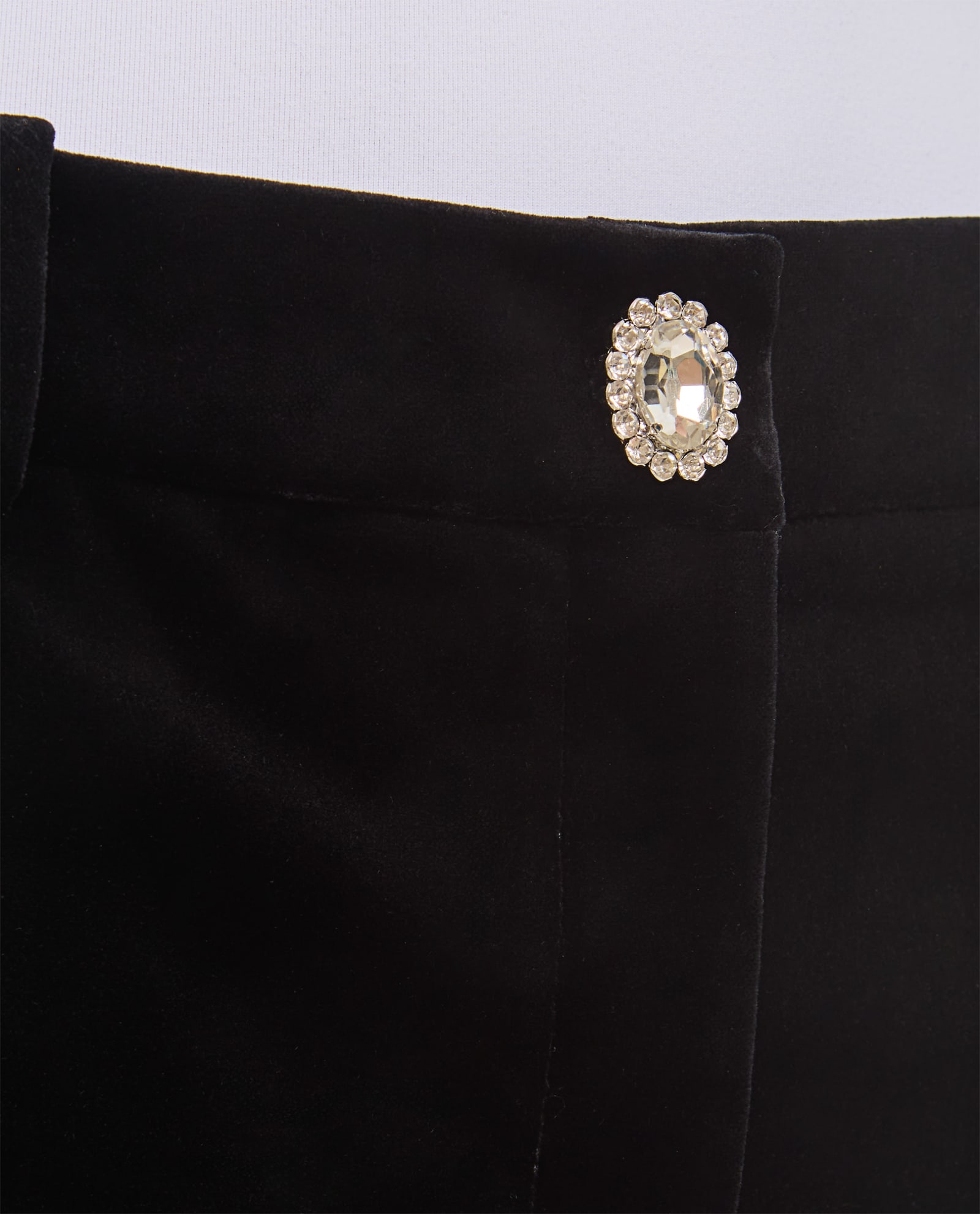 Rabanne Straight Velvet Pants In Black