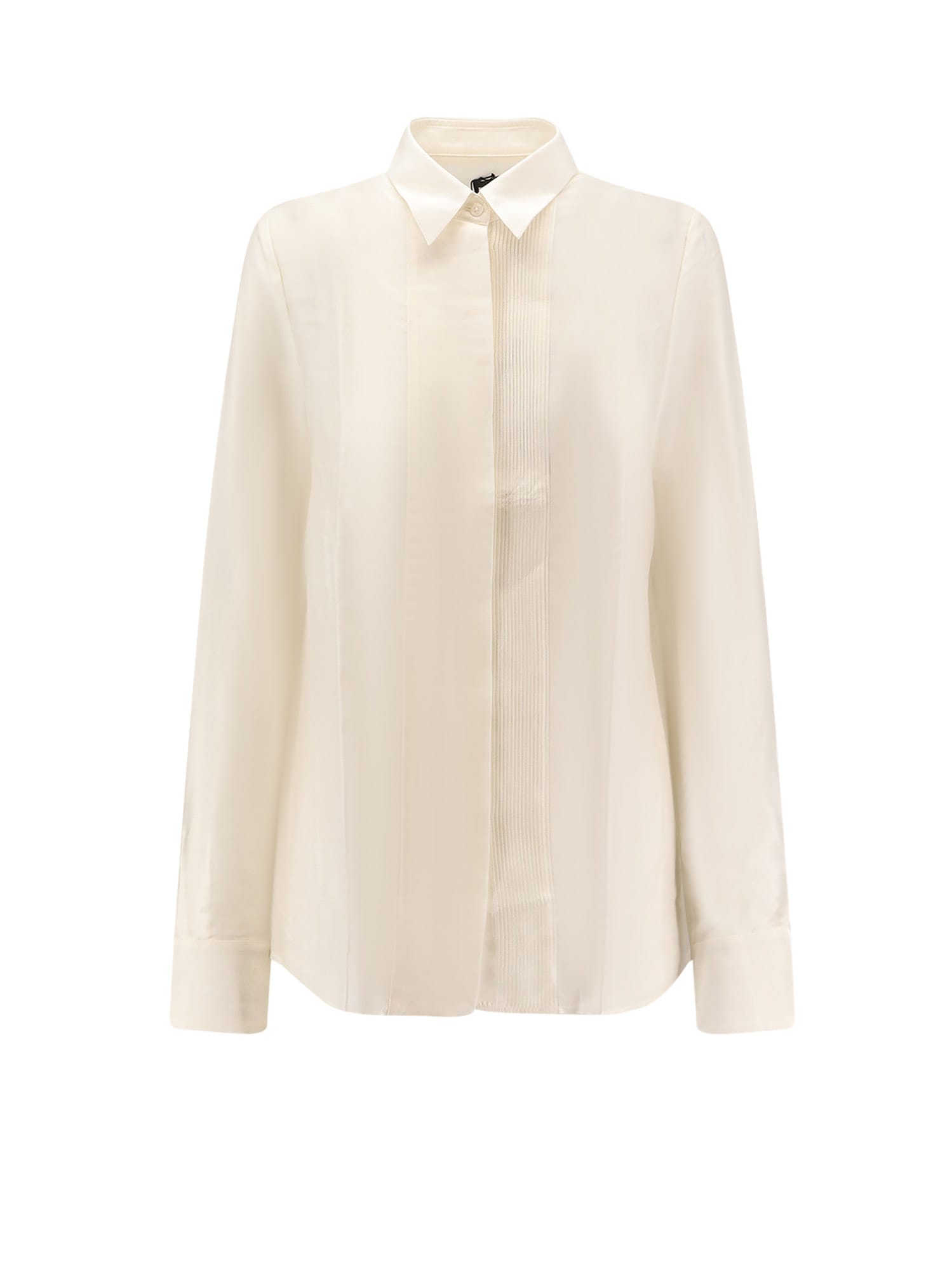 Hugo Boss Bisina Wednesday Lyocell, Silk And Wool Shirt In Neutral