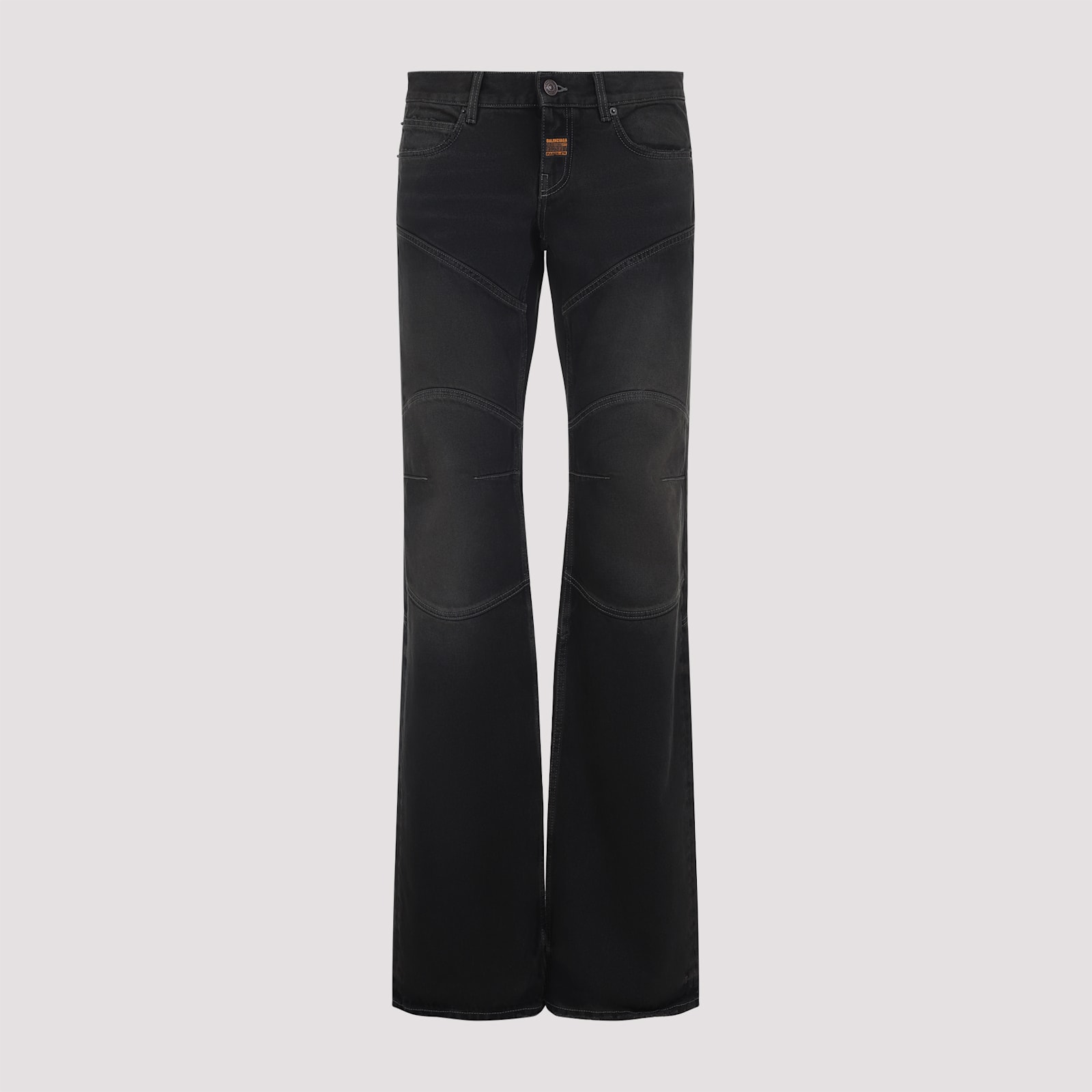 Balenciaga Fitted Low Waist Flared Wide-leg Pants In Black