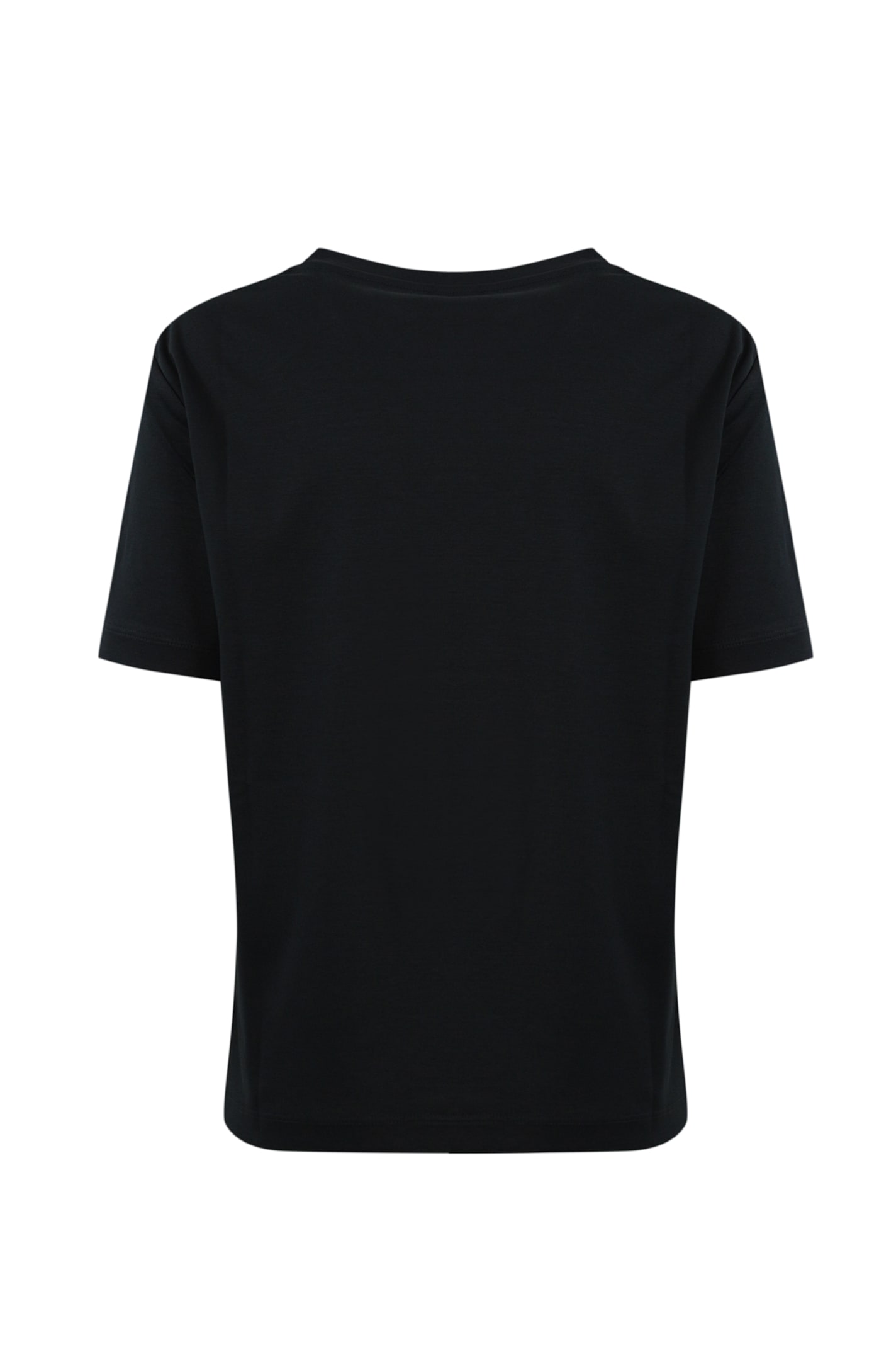 Max Mara Opunzia T-shirt In Interlock Jersey In Blu Ricamo Mm