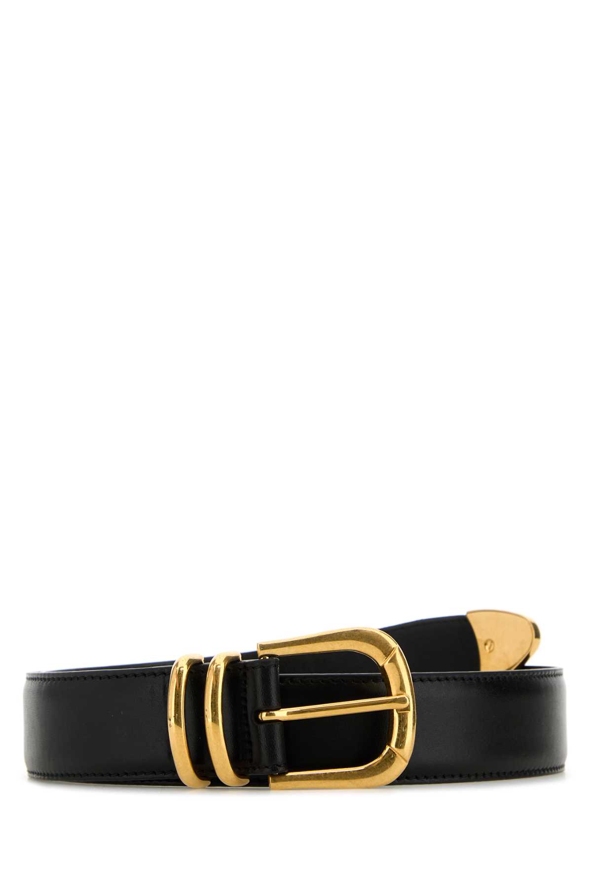 The Row Black Leather Vintage Belt