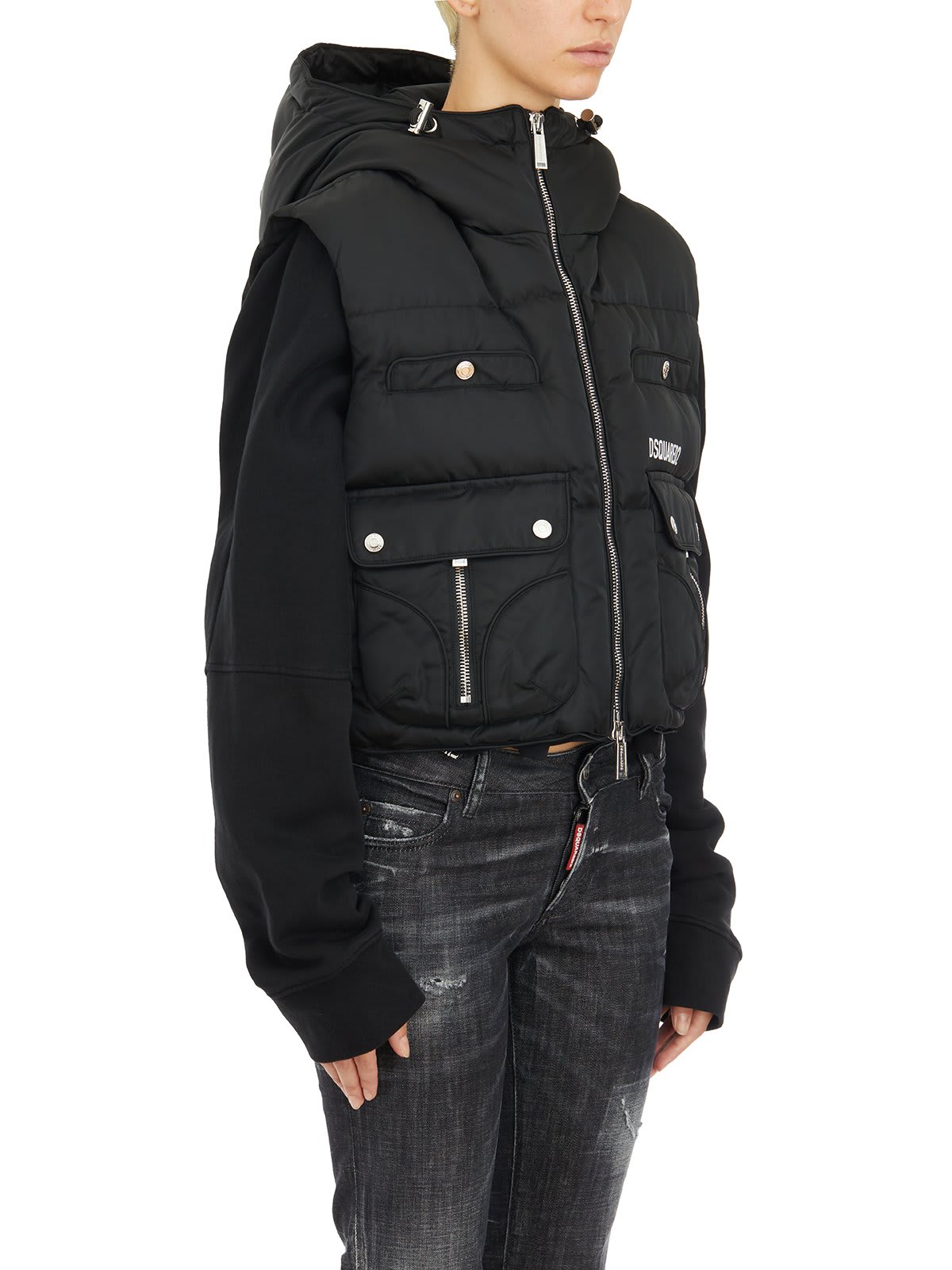 Shop Dsquared2 Logo-printed Padded Gilet In Black