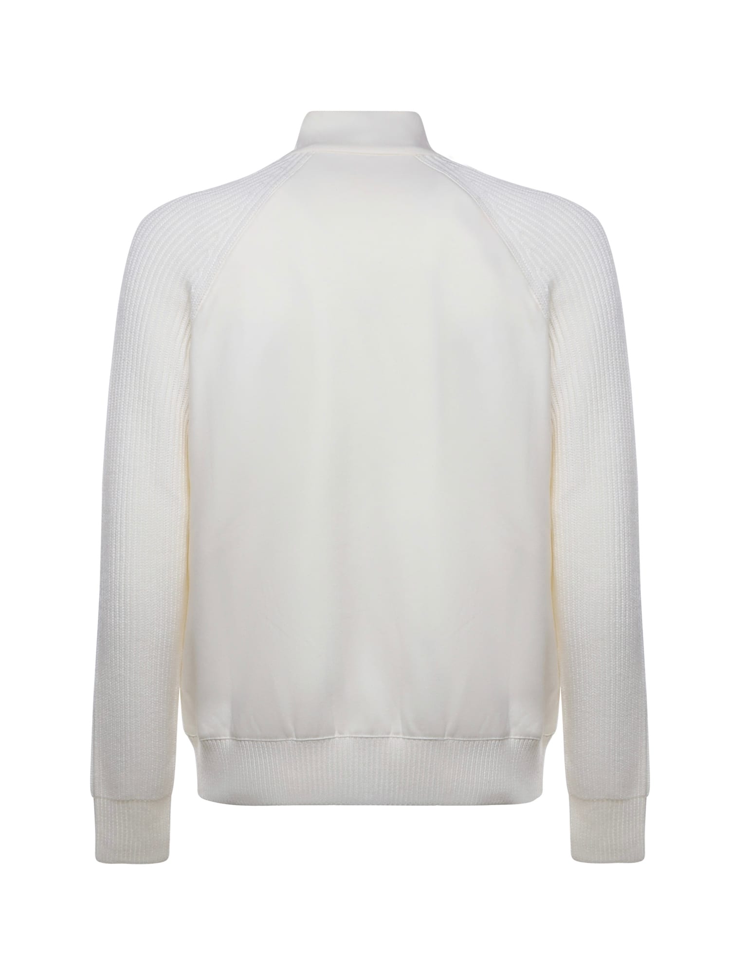 Eleventy Wool Zip-up Jacket In White